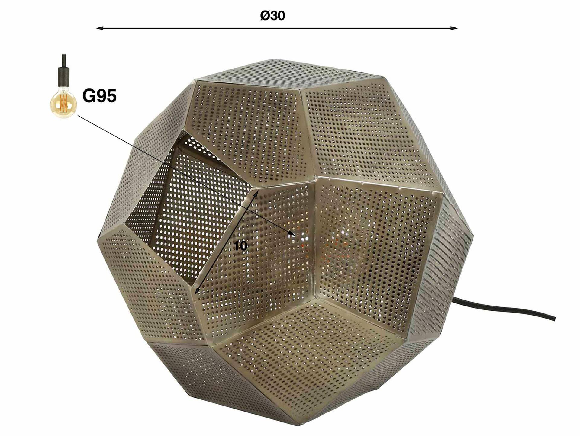 SHILO Tischlampe, Hexagon, Metall Kupferfarbig 