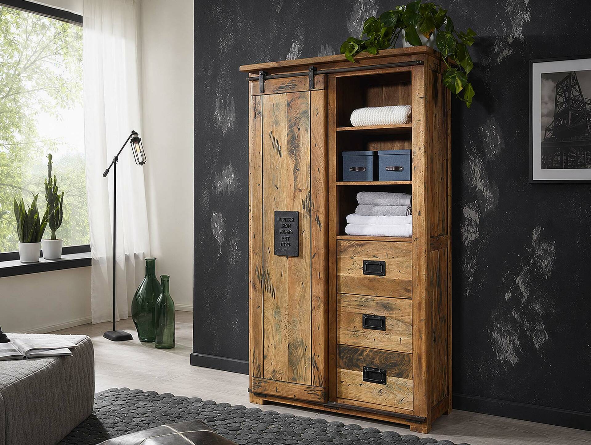 BRISTOL Highboard II, Material Massivholz, Mango rustikal 