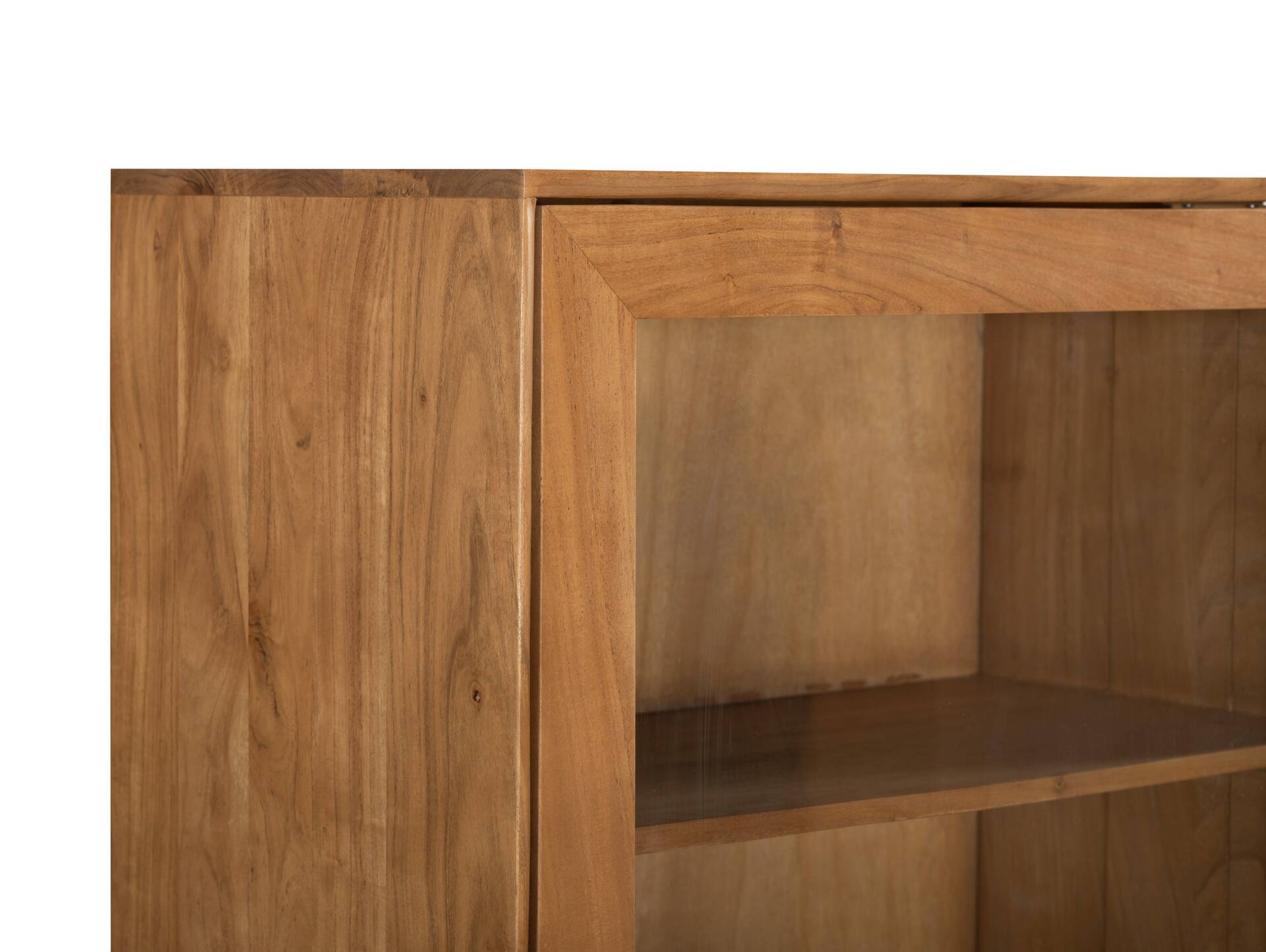 CATANDO Highboard, Material Massivholz, Akazie honigfarben/Abs. schwarz 