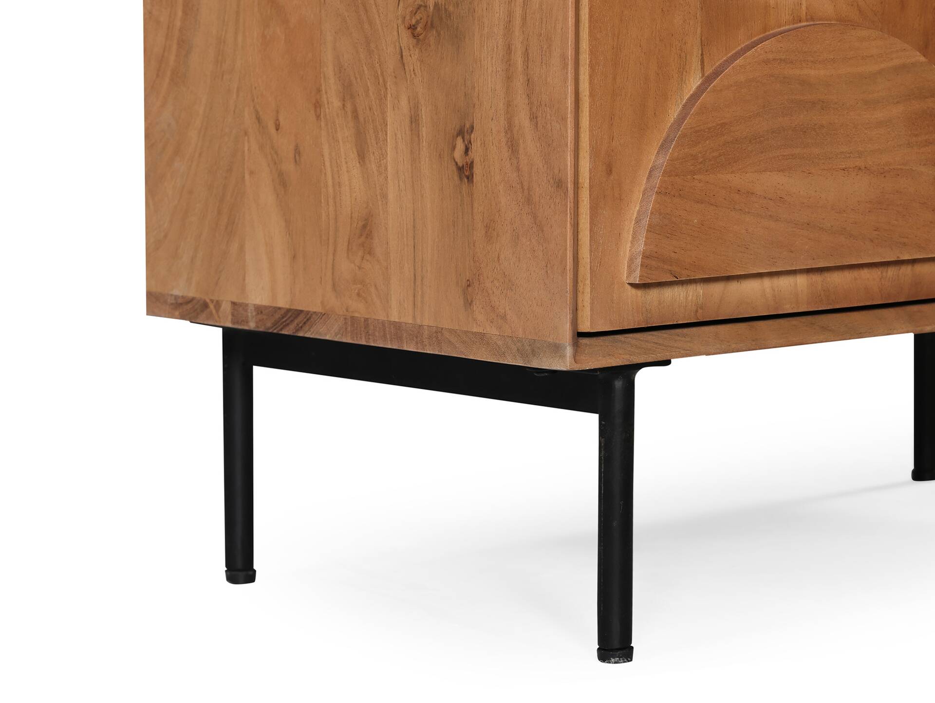 CATANDO Vitrine, Material Massivholz, Akazie honigfarben/Abs. schwarz 