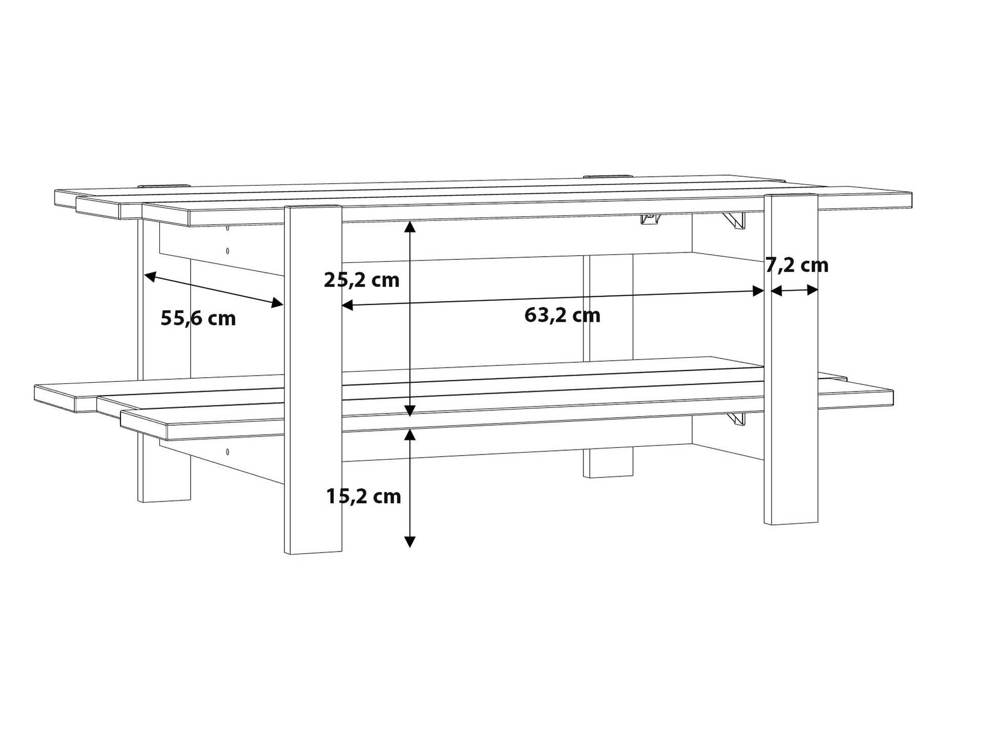 LORDANA Couchtisch, Material Spanplatte, Artisan Eiche Nachbildung/grau 