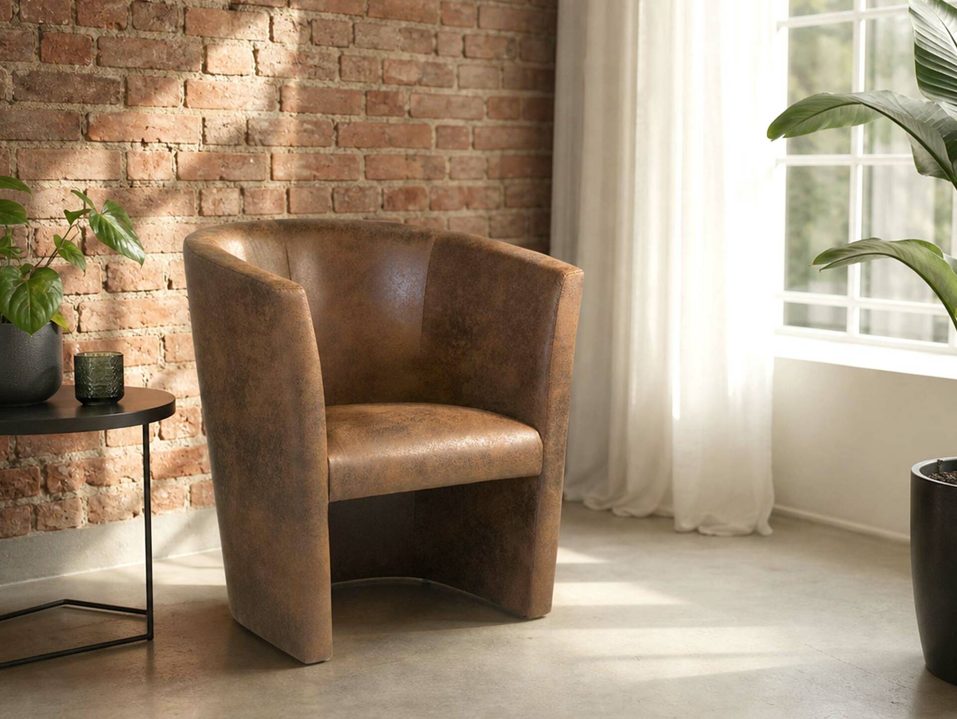 CHARLY Cocktailsessel Gobi 03 braun, Material Kunstfaser 
