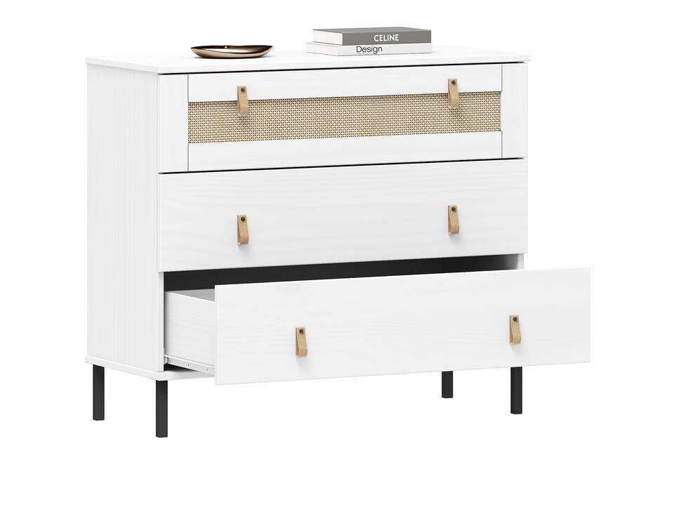 CINOY Sideboard I, Material Massivholz, Kiefer lackiert weiss