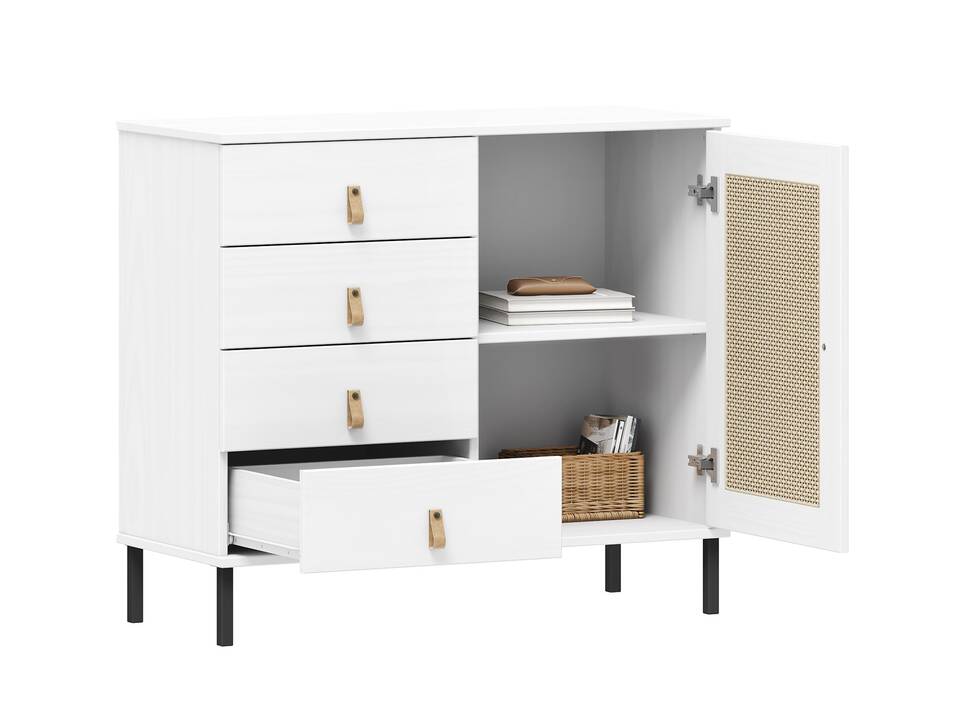 CINOY Sideboard II, Material Massivholz, Kiefer lackiert weiss