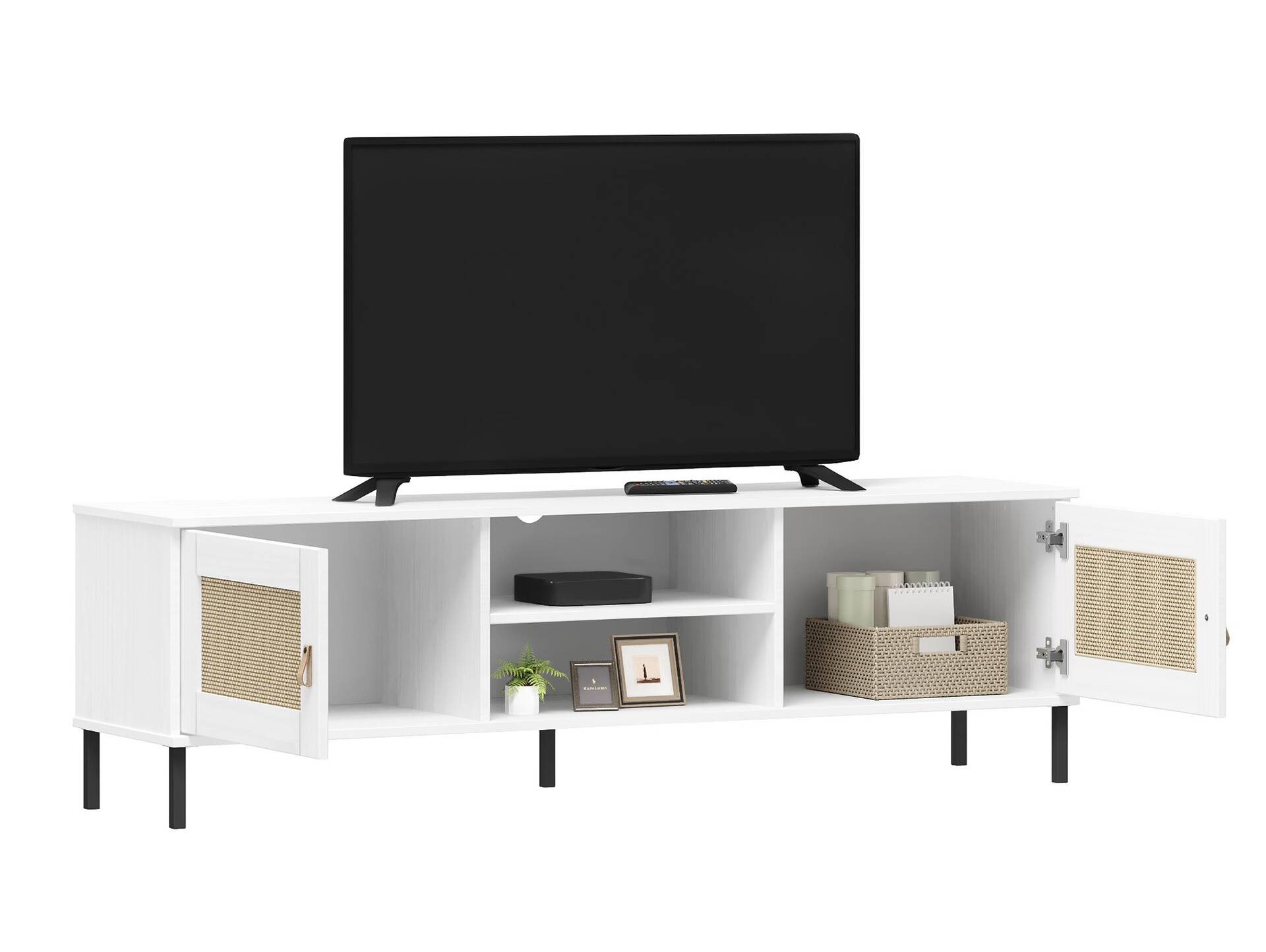 CINOY TV-Board II, Material Massivholz, Kiefer lackiert weiss