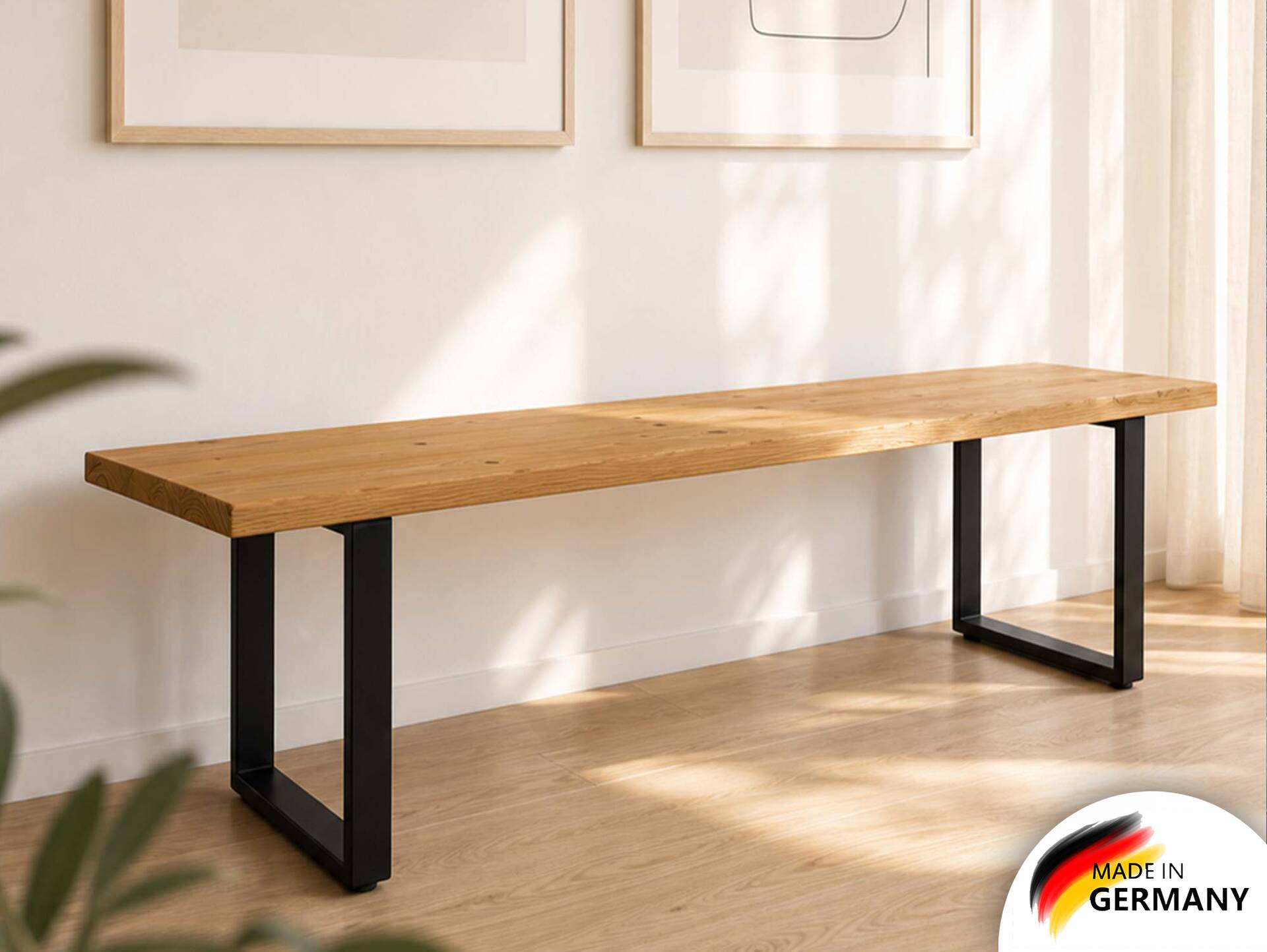 CURBY Sitzbank, rustikale Altholzoptik, Material Massivholz, Fichte gebürstet 200 cm | natur | ohne Rückenlehne | ohne Sitzkissen