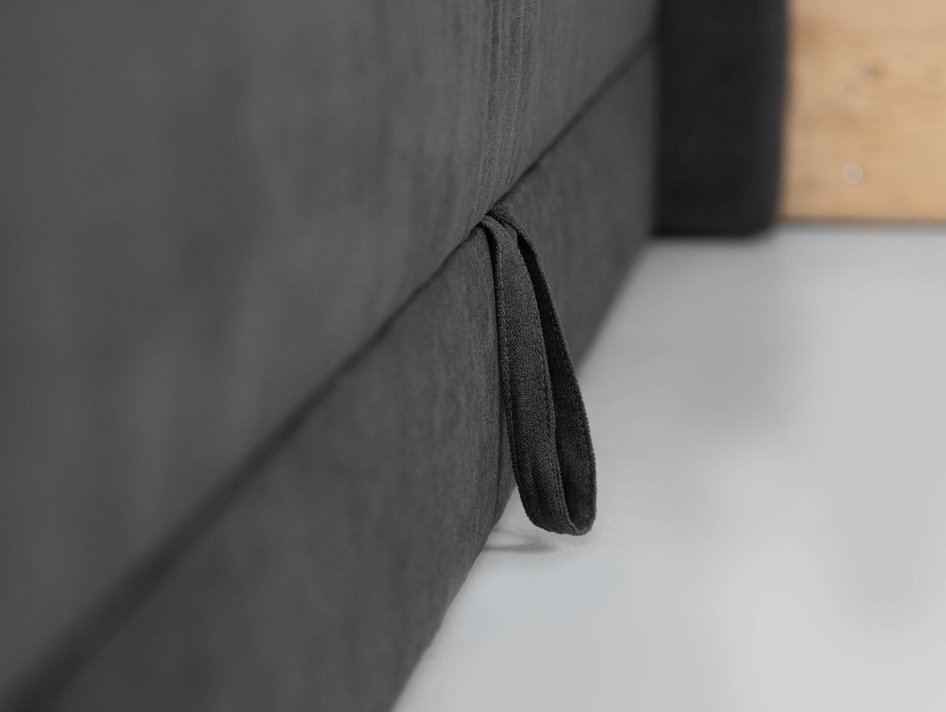 ARTEMIS NEW Boxspringbett, Material Stoff 160 x 200 cm | Anthrazit | Härtegrad 2
