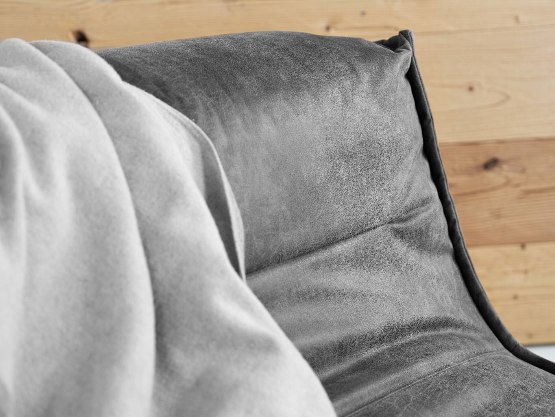 COZY Sitzsack, Material Microfaser Vintage Grau