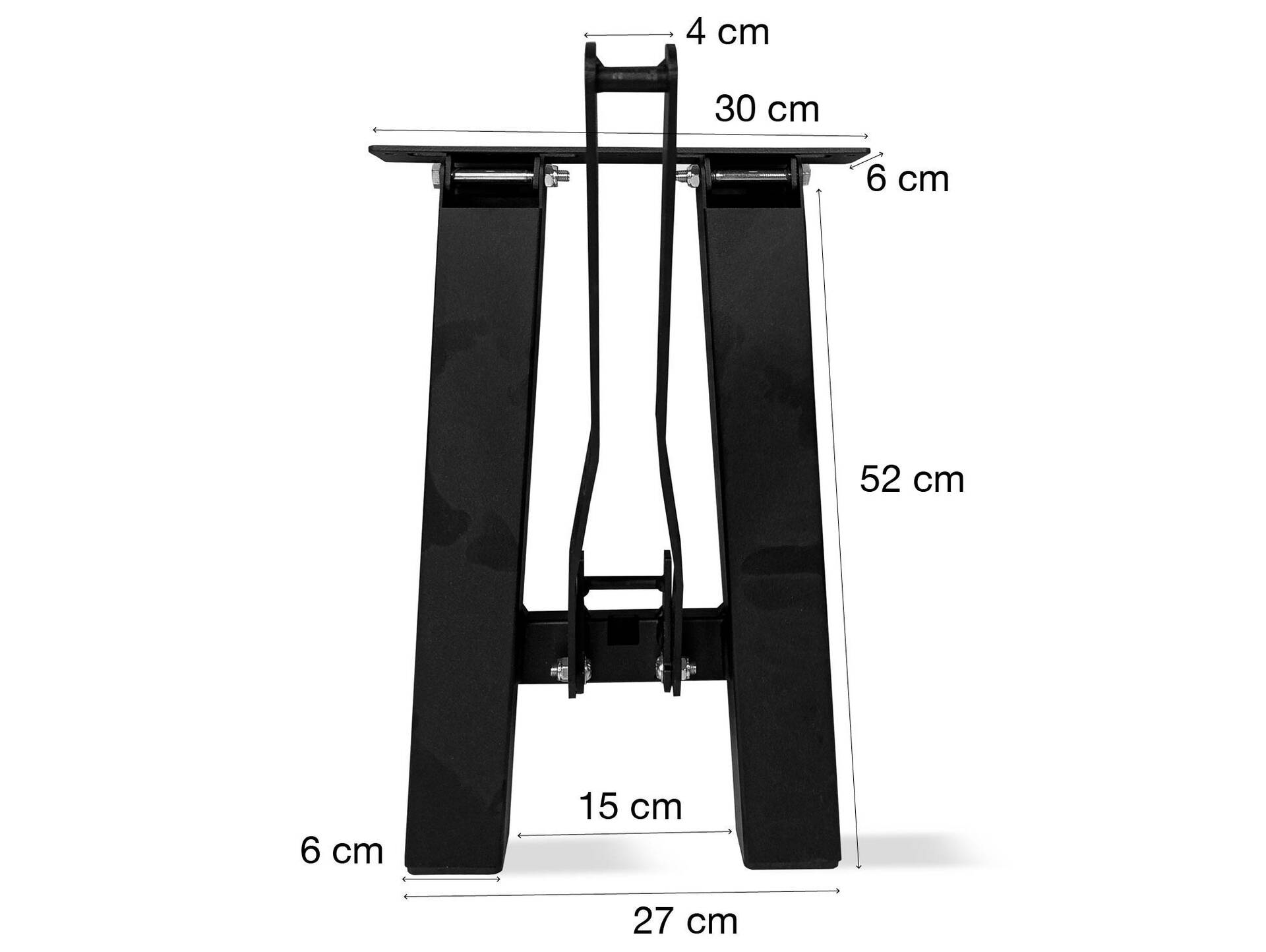 Klappbares Bankgestell/Bierbankfüße für DIY Gartenbank, Material Metall, Schwarz matt lackiert 30 cm