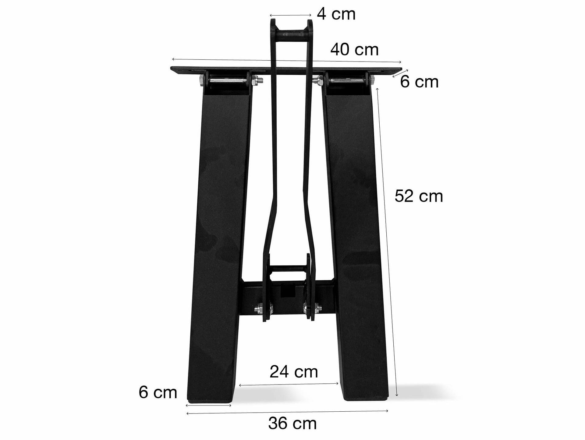 Klappbares Bankgestell/Bierbankfüße für DIY Gartenbank, Material Metall, Schwarz matt lackiert 40 cm