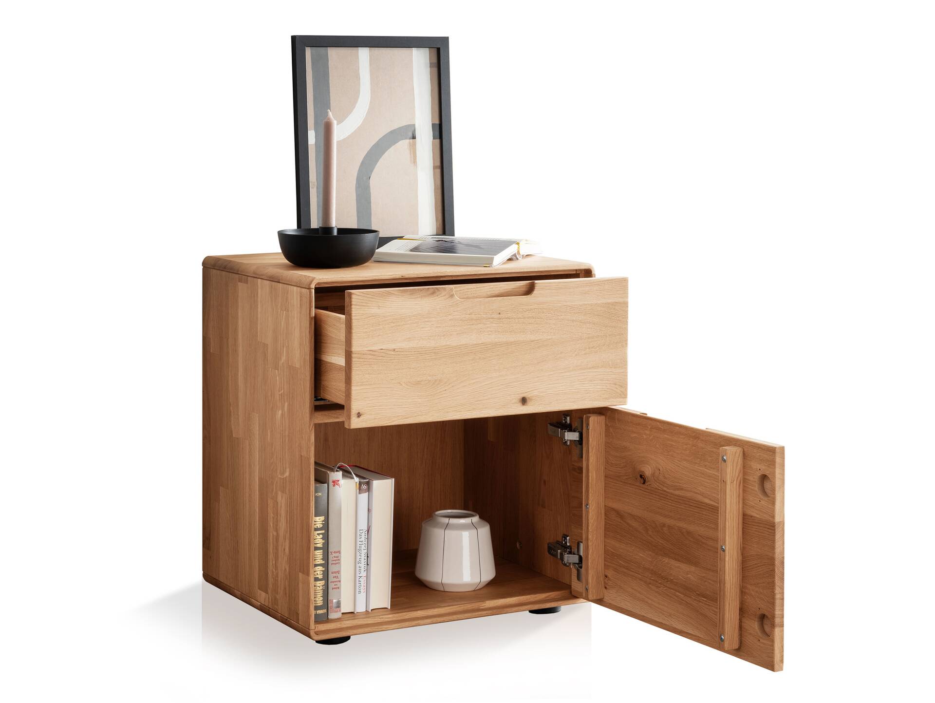 ANDINO Nachtkommode II, Material Massivholz, Wildeiche geölt 
