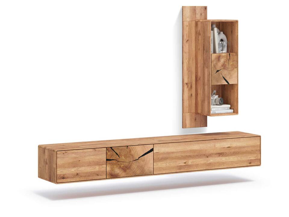 SARRAGOSSA TV-Board II, Material Massivholz, Wildeiche geölt 