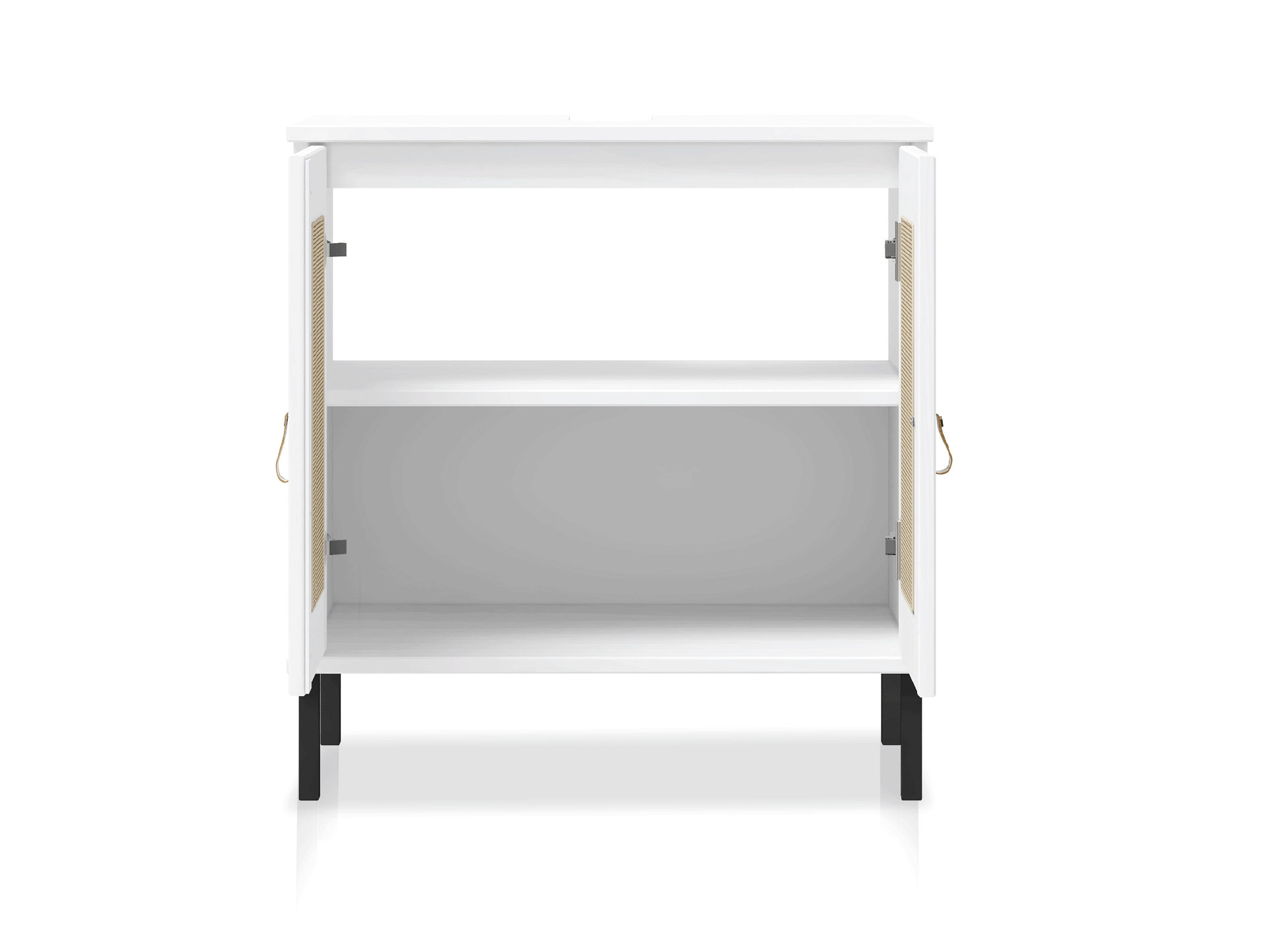 CINOY Waschbeckenunterschrank, Material Massivholz, Kiefer lackiert weiss