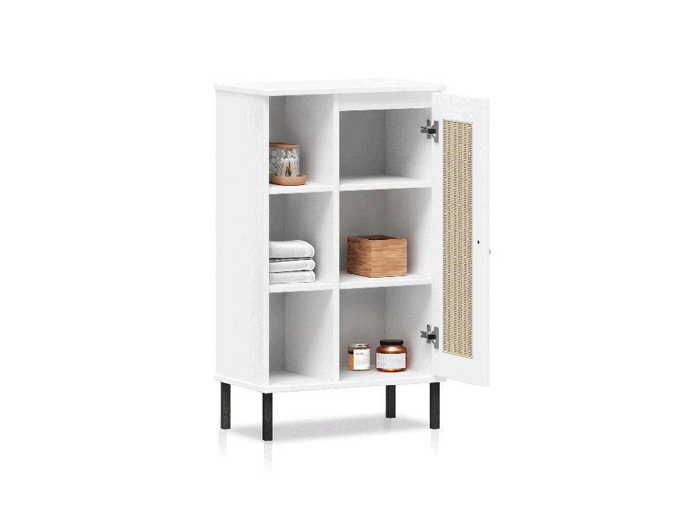 CINOY Regal I fürs Badezimmer, Material Massivholz, Kiefer lackiert weiss