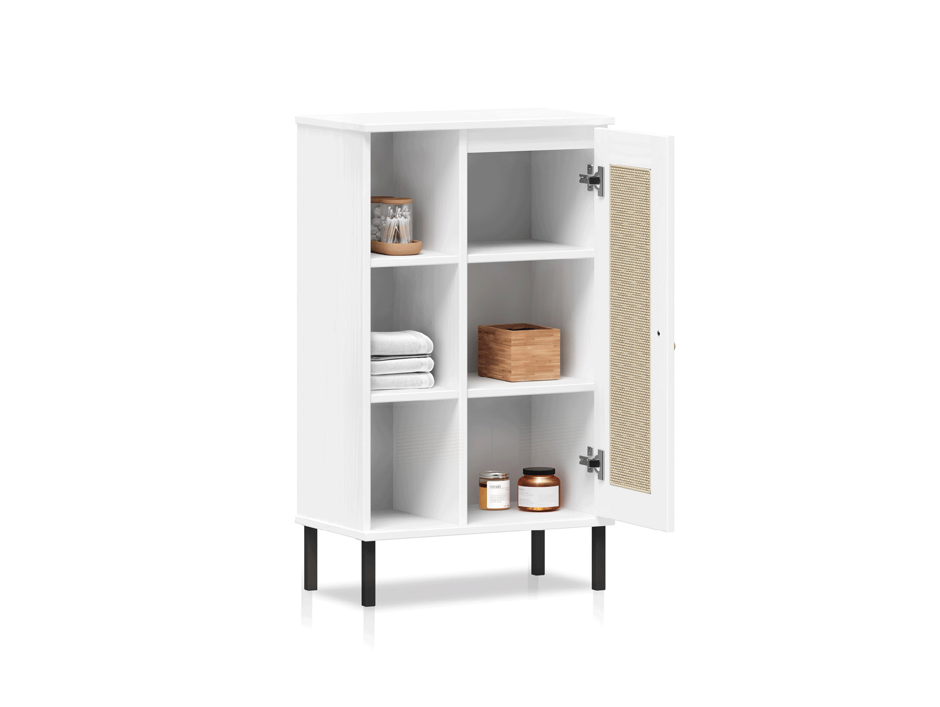 CINOY Regal I fürs Badezimmer, Material Massivholz, Kiefer lackiert weiss