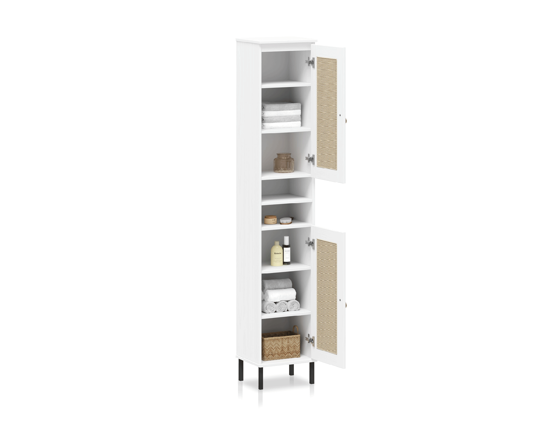 CINOY Regal II fürs Badezimmer, Material Massivholz, Kiefer lackiert weiss