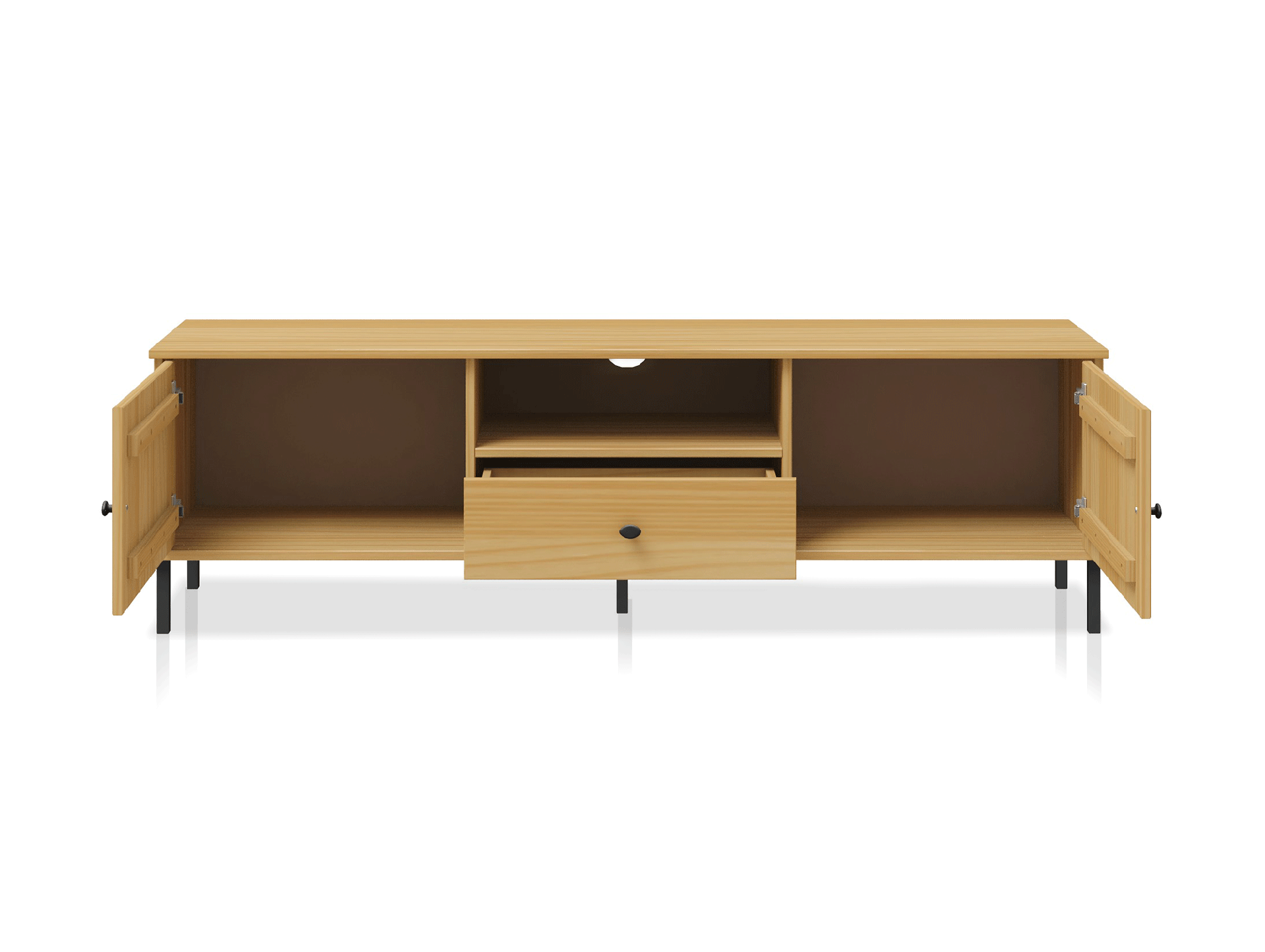 AYKO TV-Board II, Material Massivholz, Kiefer eichefarbig lackiert 