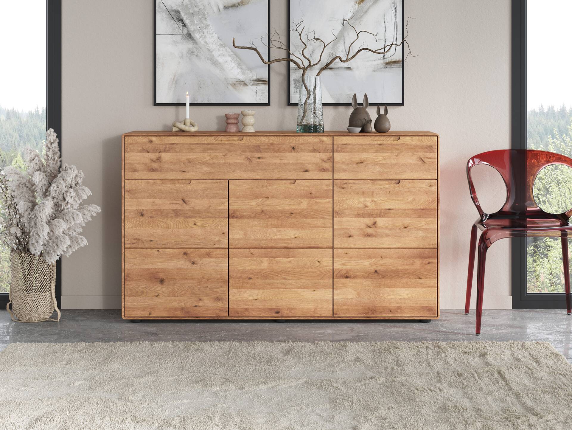 ANDINO Kommode III, Material Massivholz, Wildeiche geölt 