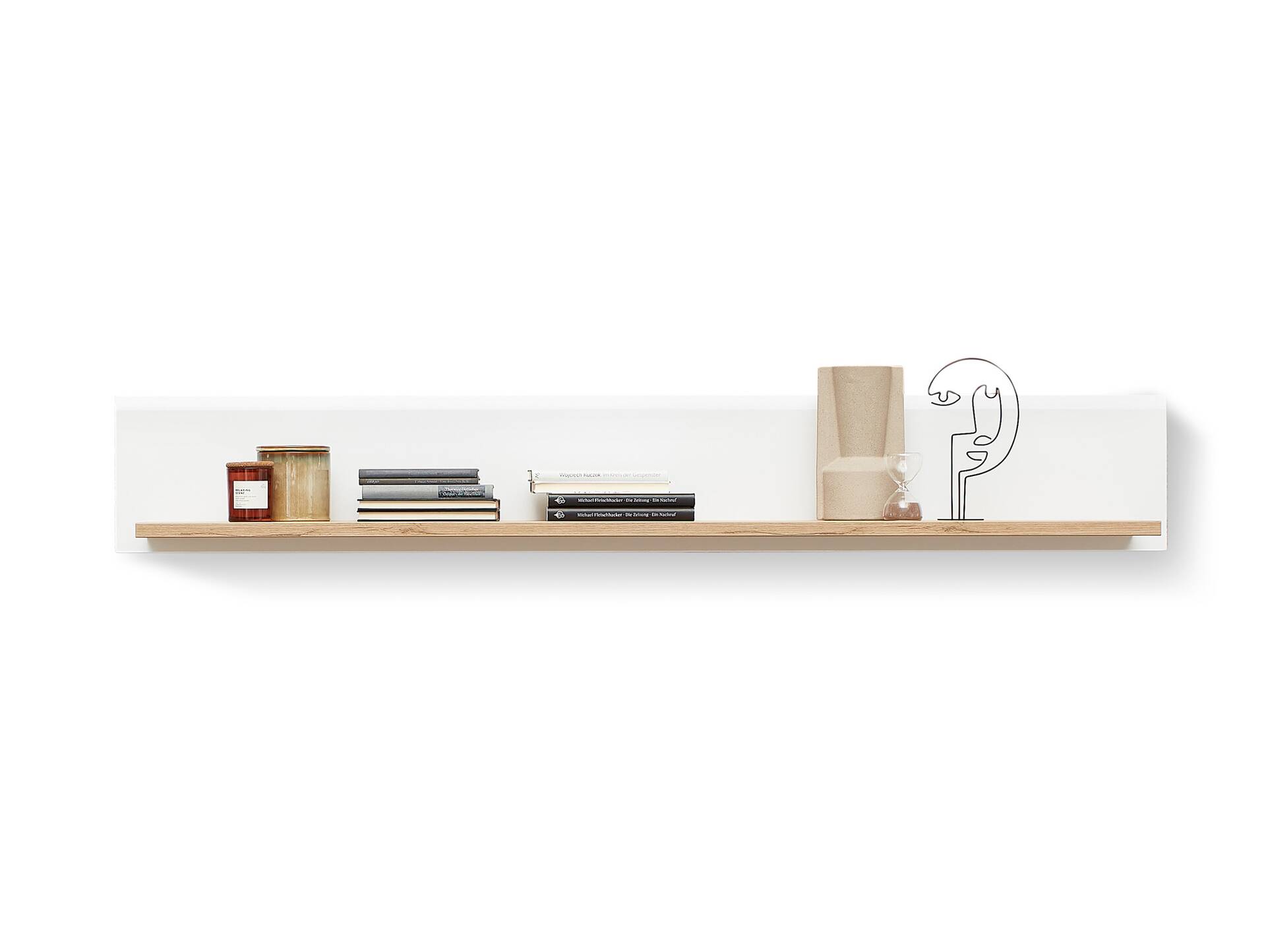 FABINA Wohnwand II, Material Dekorspanplatte, Eiche Artisan Nachbildung/weiss 