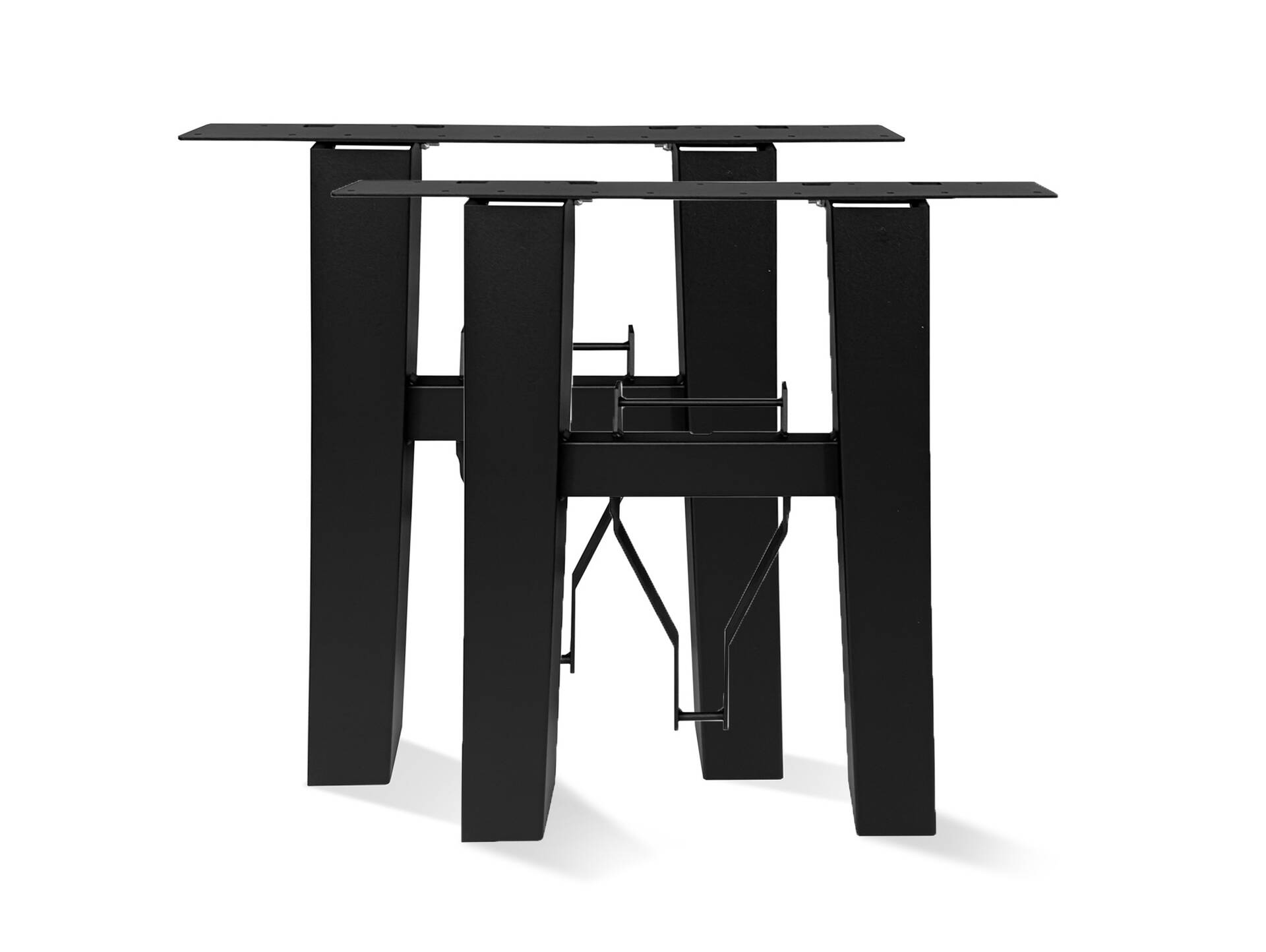 Klappbares Tischgestell/Biertischgestell für DIY Gartentisch, Material Metall, Schwarz matt lackiert 60 cm | nicht höhenverstellbar
