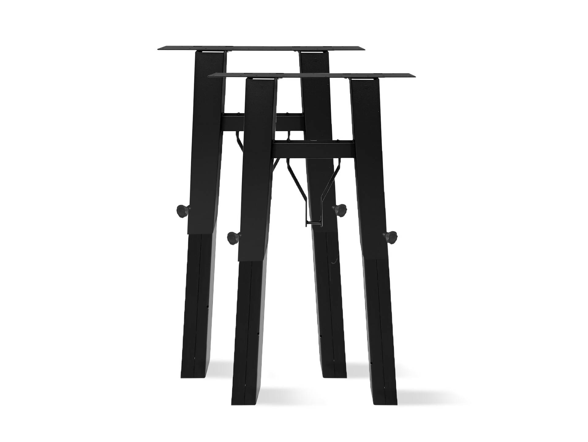 Klappbares Tischgestell/Biertischgestell für DIY Gartentisch, Material Metall, Schwarz matt lackiert 80 cm | höhenverstellbar