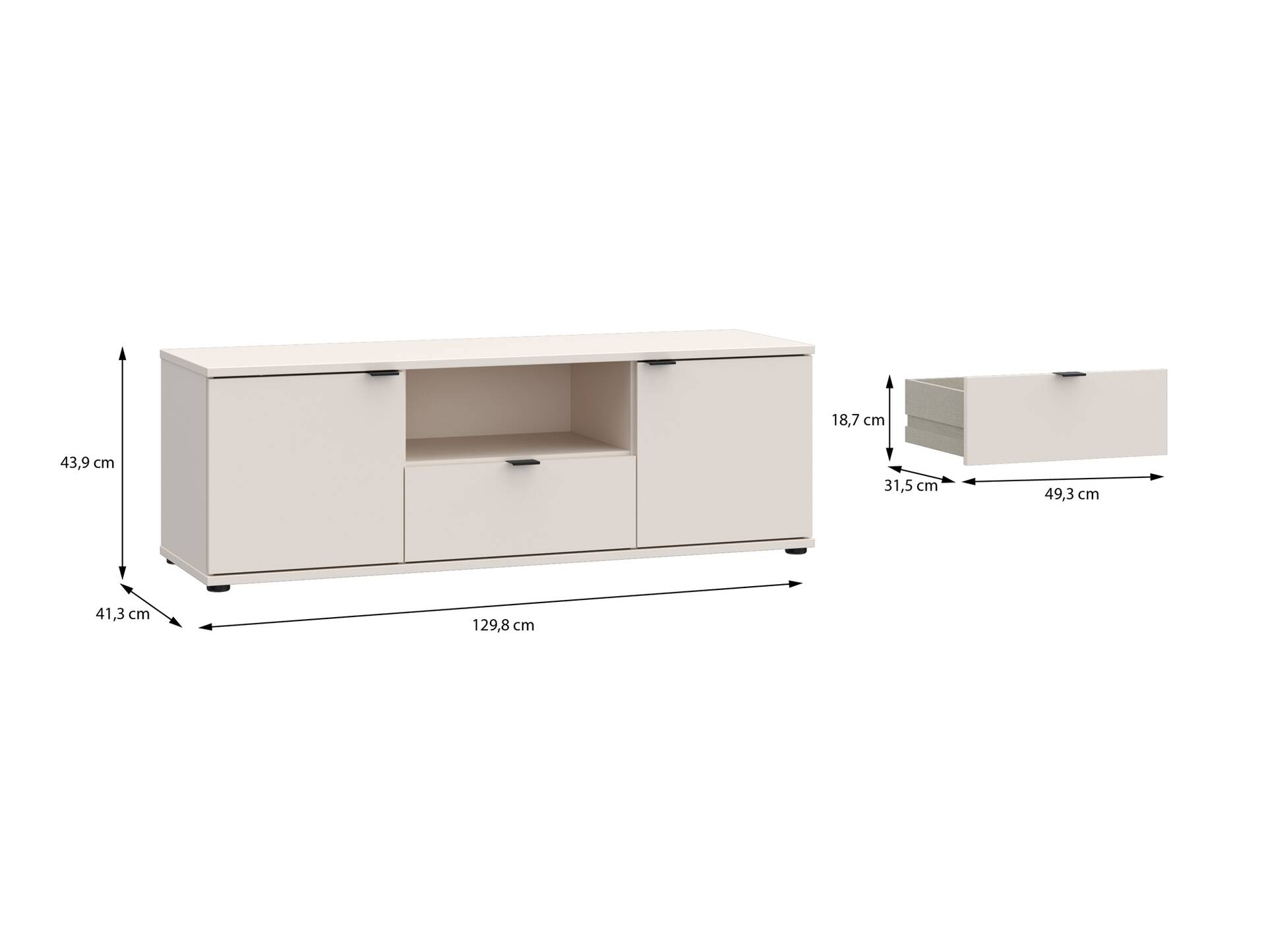 GINNY TV-Board, Material Spanplatte Sand