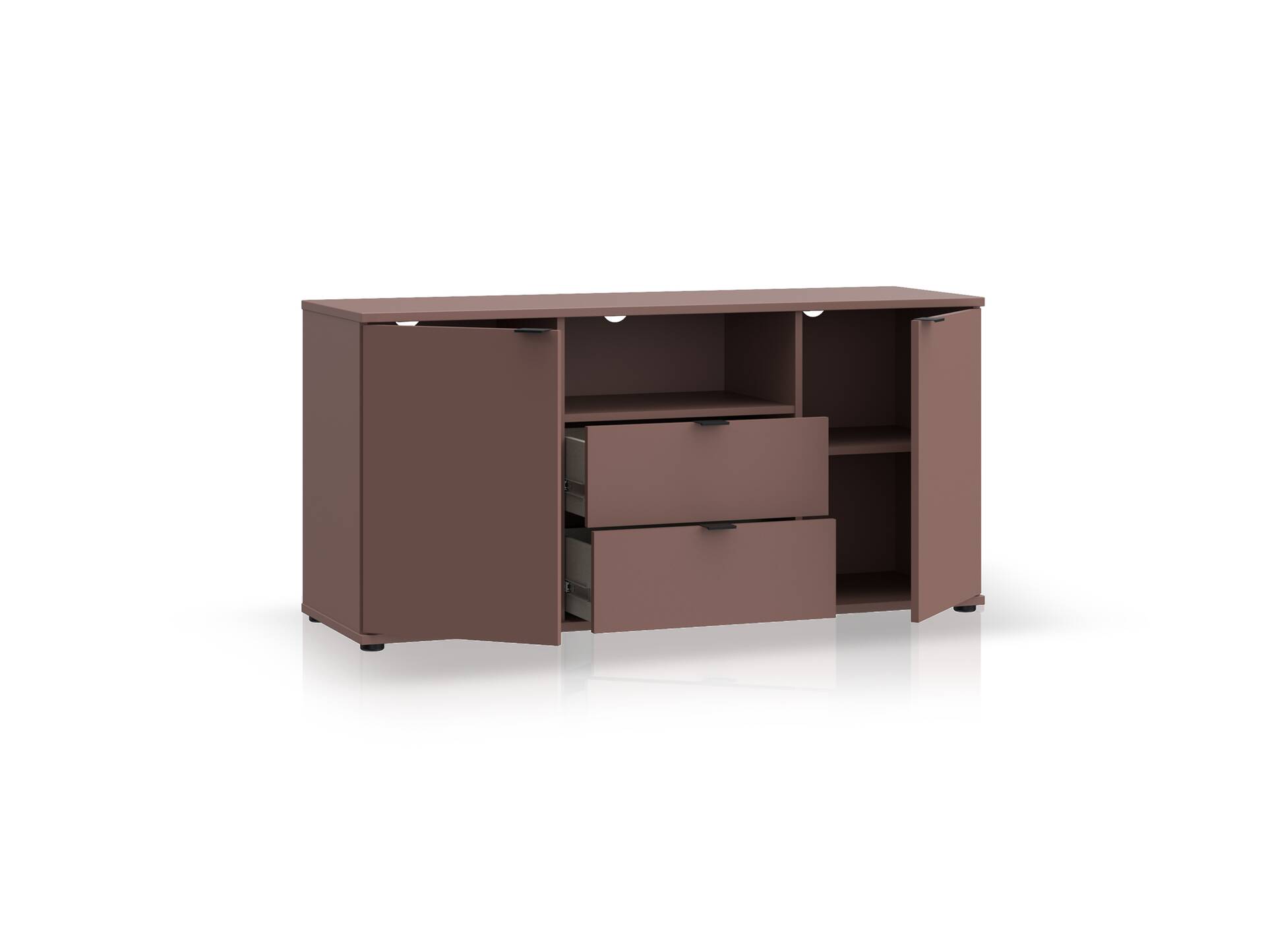 GINNY TV-Unterschrank, Material Spanplatte Terracotta