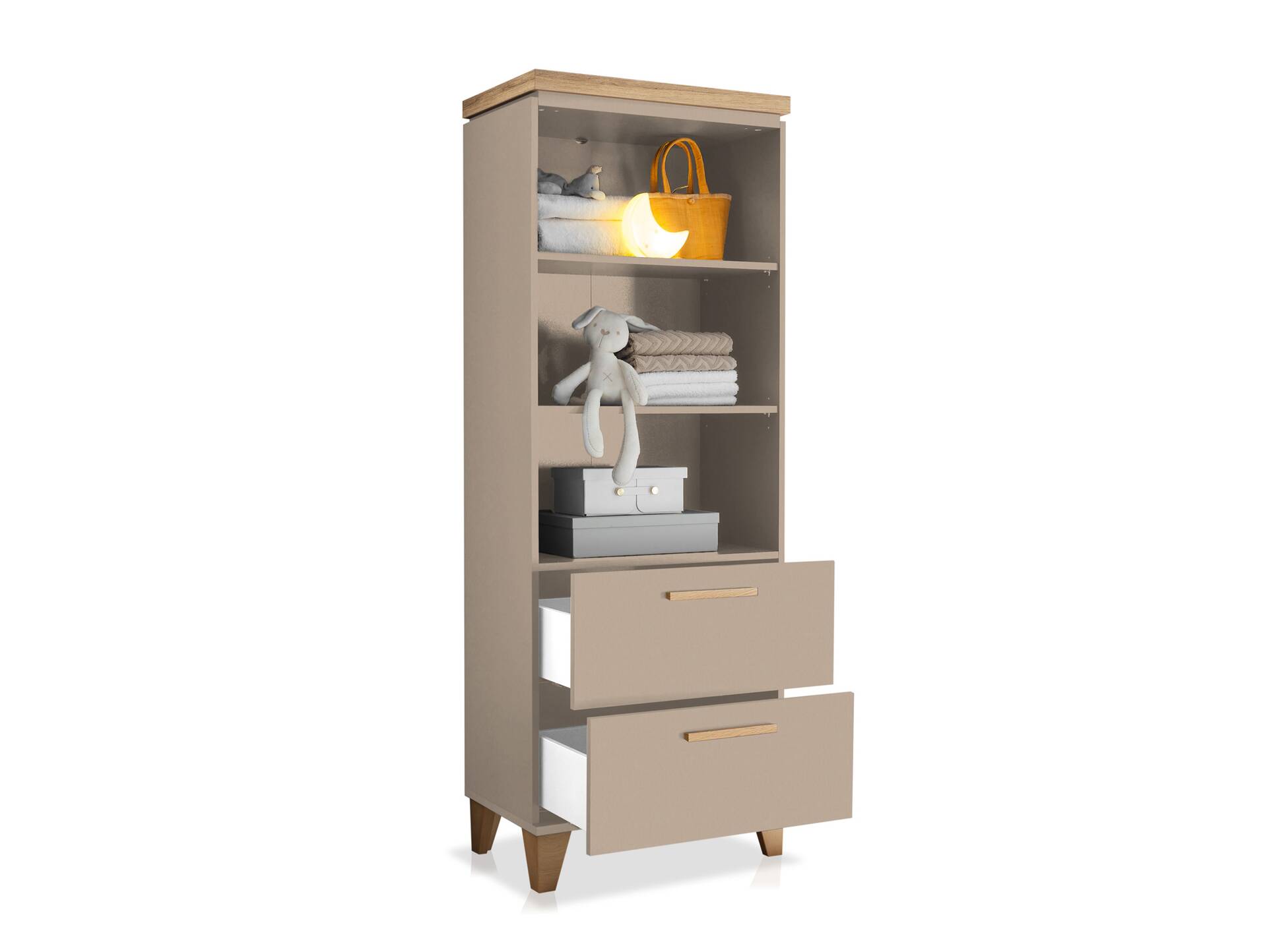 LENI Standregal, Material Spanplatte, Kaschmir/Eichefarbig 