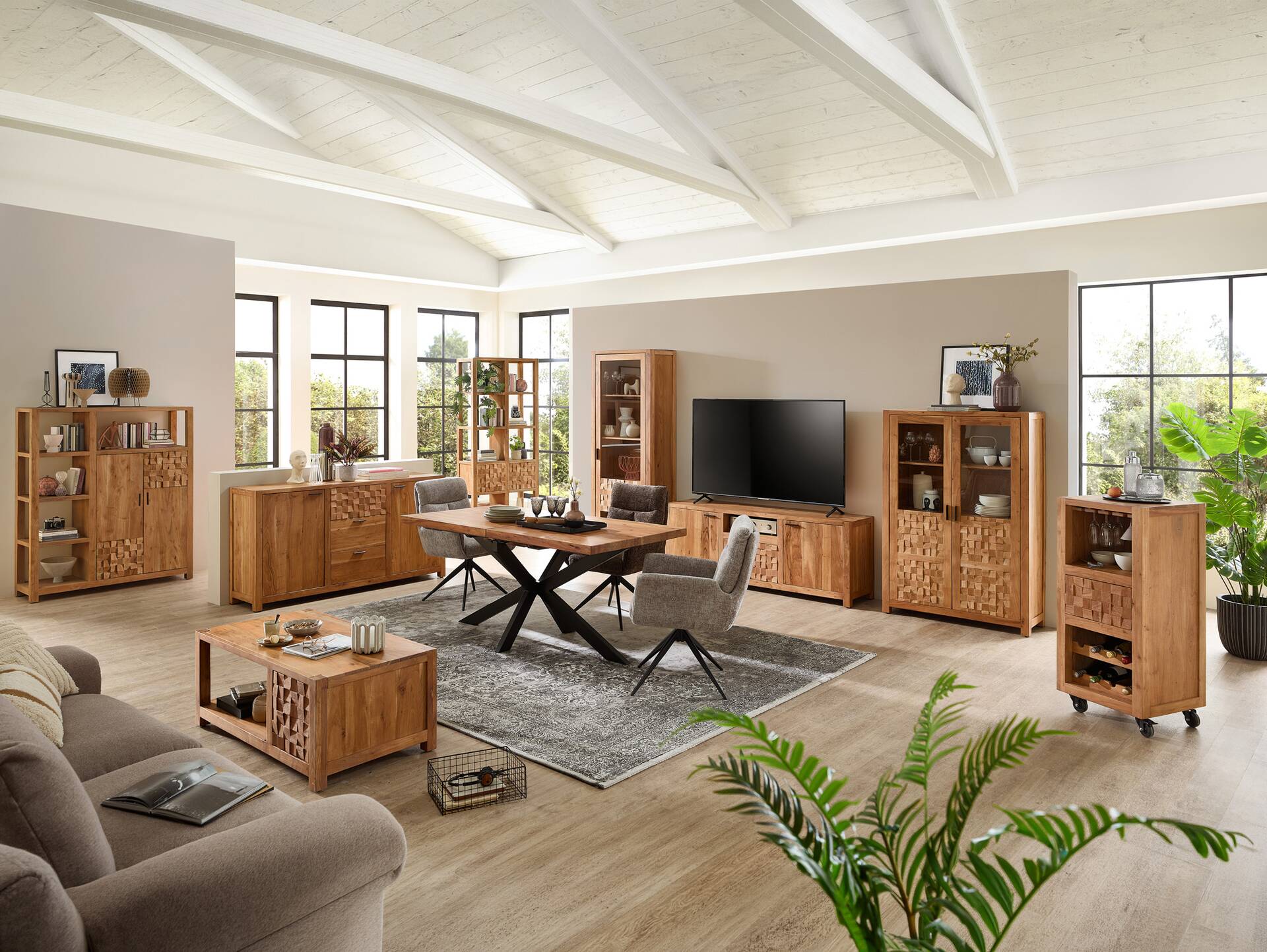 KAIRO Sideboard II, Material Massivholz, Akazie massiv honigfarben 
