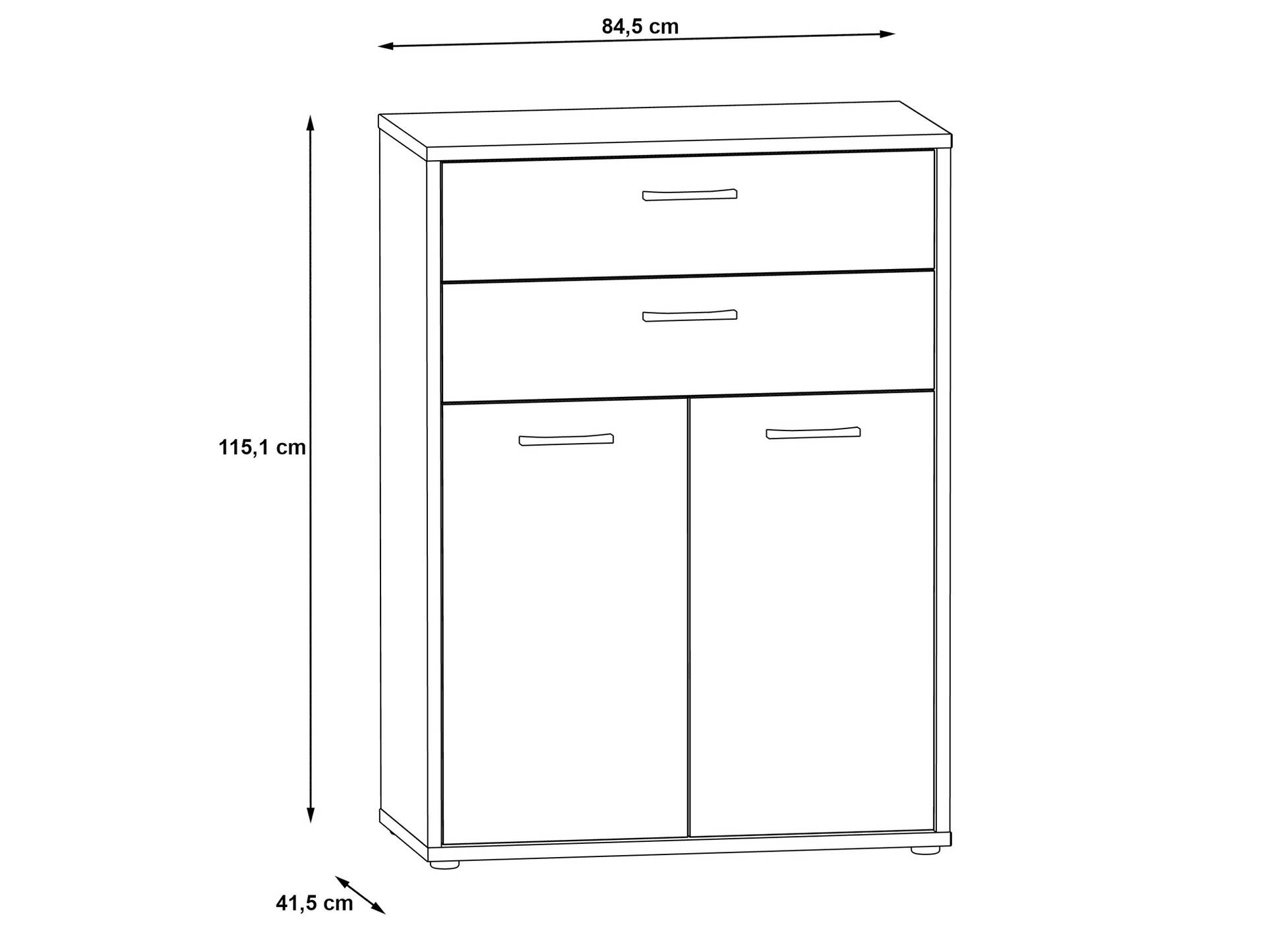 KALINA Büroschrank II, Material Dekorspanplatte, weiss/grau 