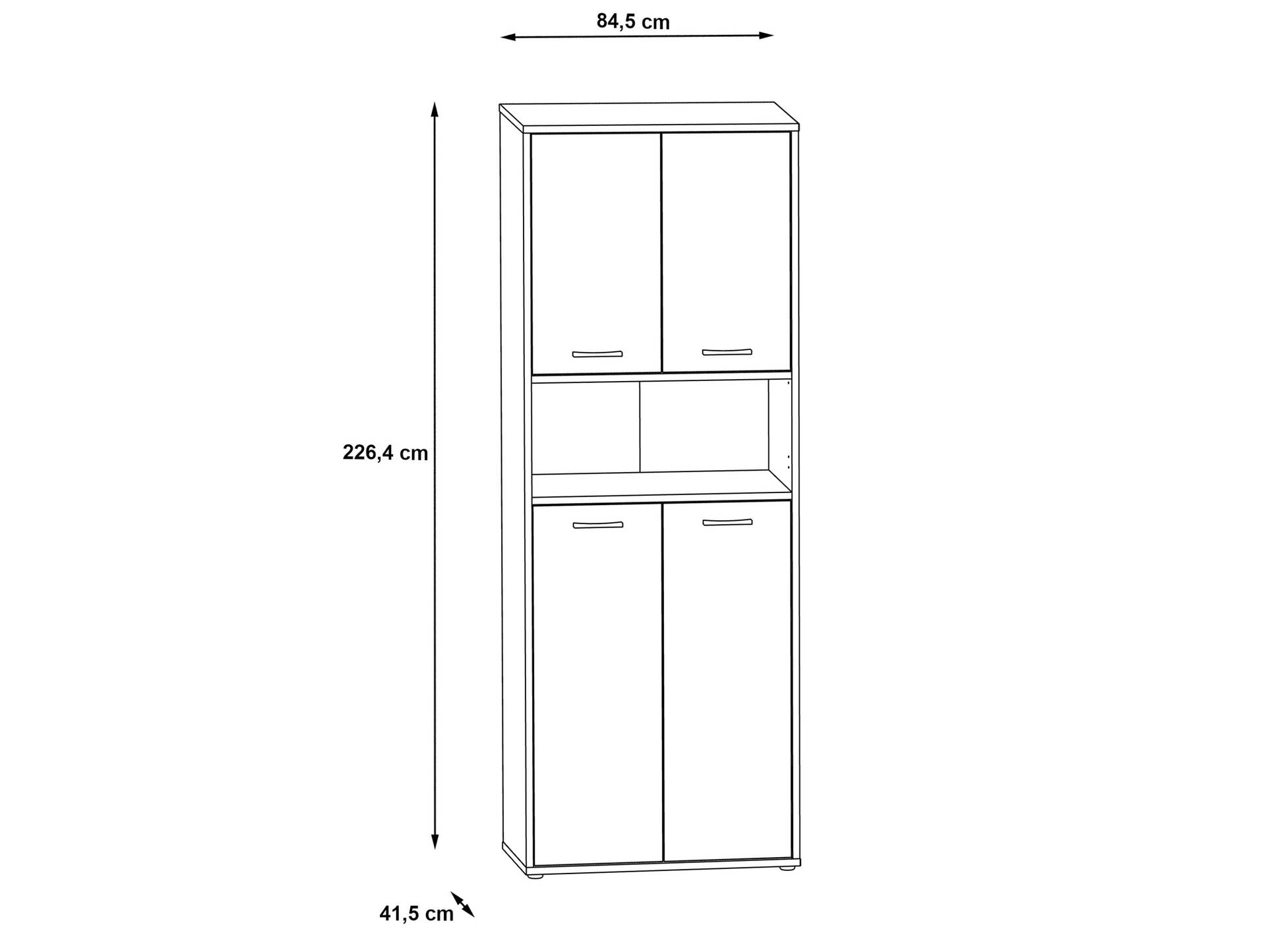 KALINA Büroschrank III, Material Dekorspanplatte, weiss/grau 