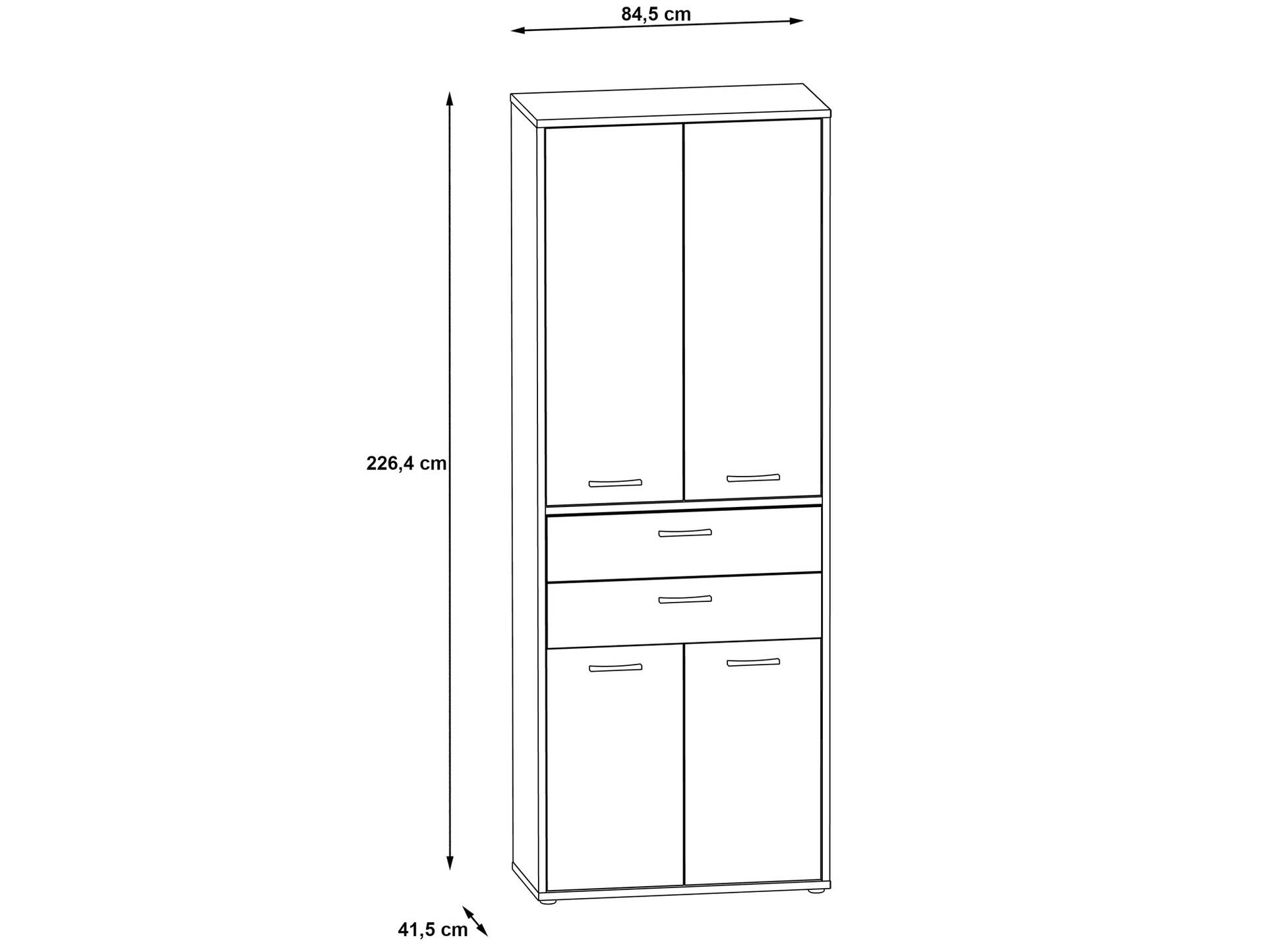 KALINA Büroschrank IV, Material Dekorspanplatte, weiss/grau 