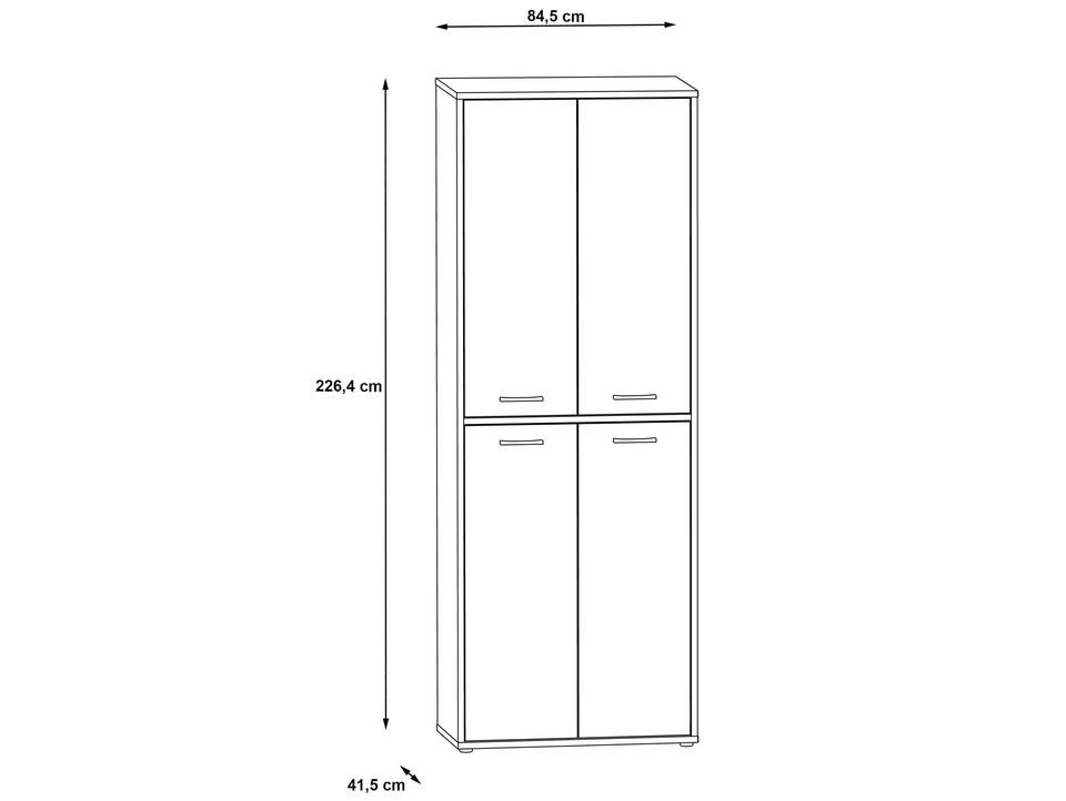 KALINA Büroschrank V, Material Dekorspanplatte, weiss/grau 