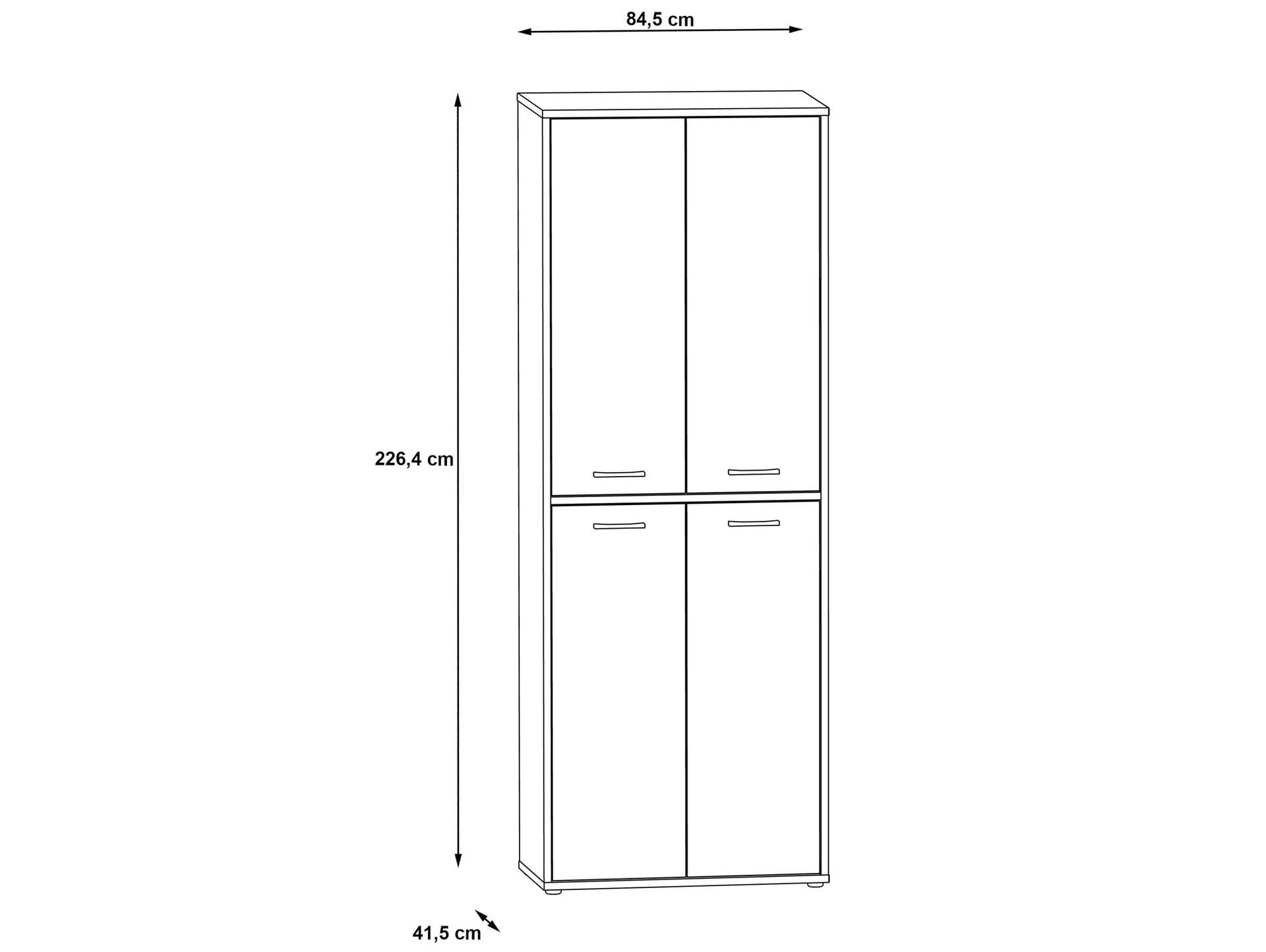 KALINA Büroschrank V, Material Dekorspanplatte, weiss/grau 