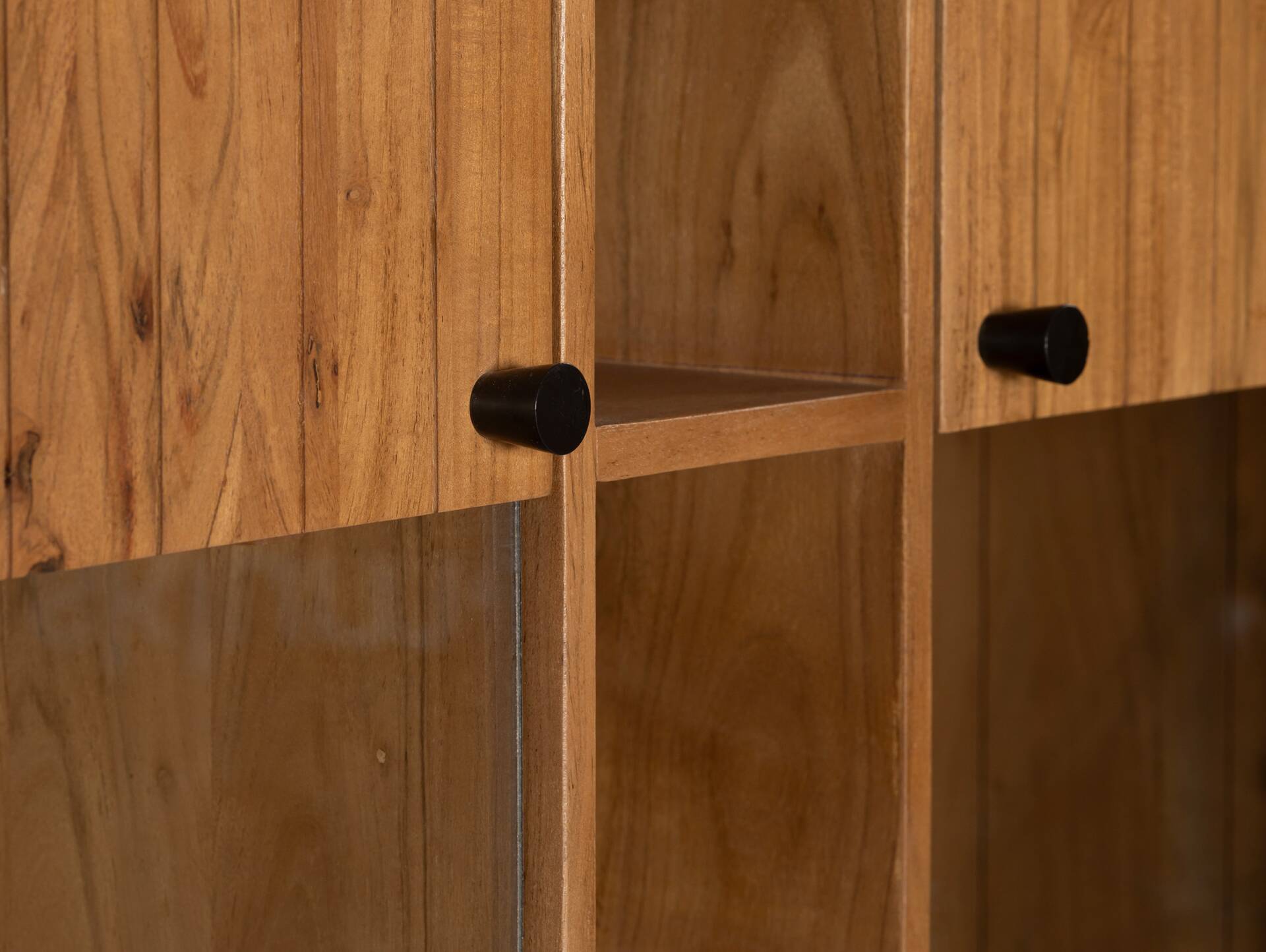 LINARO Highboard, Material Massivholz, Akazie massiv honigfarben 