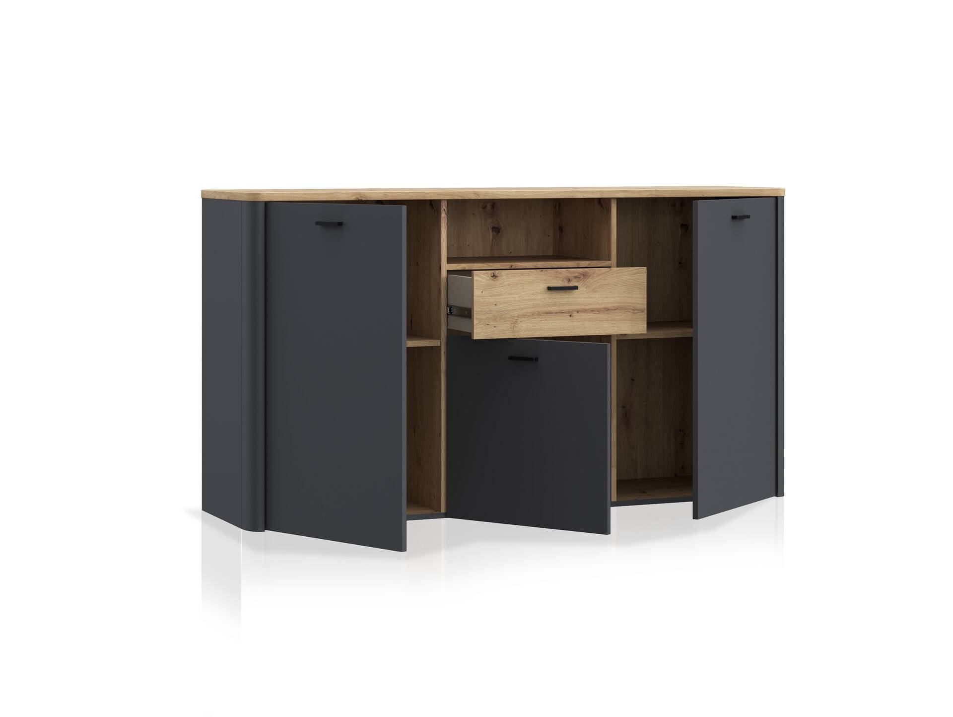 LORDANA Sideboard II, Material Spanplatte, Artisan Eiche Nachbildung/grau 