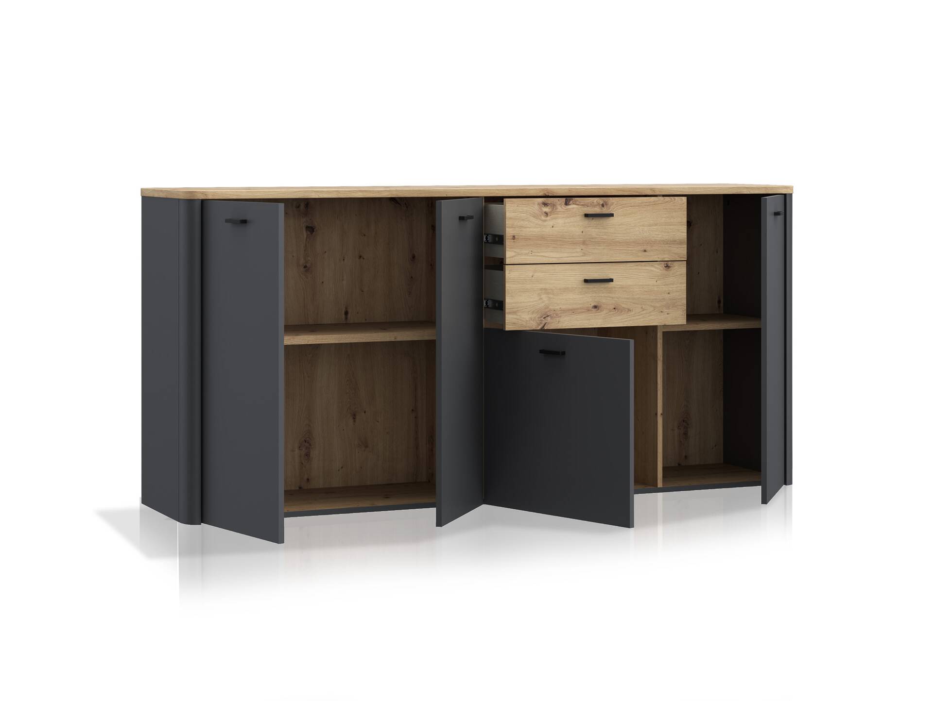 LORDANA Sideboard I, Material Spanplatte, Artisan Eiche Nachbildung/grau 