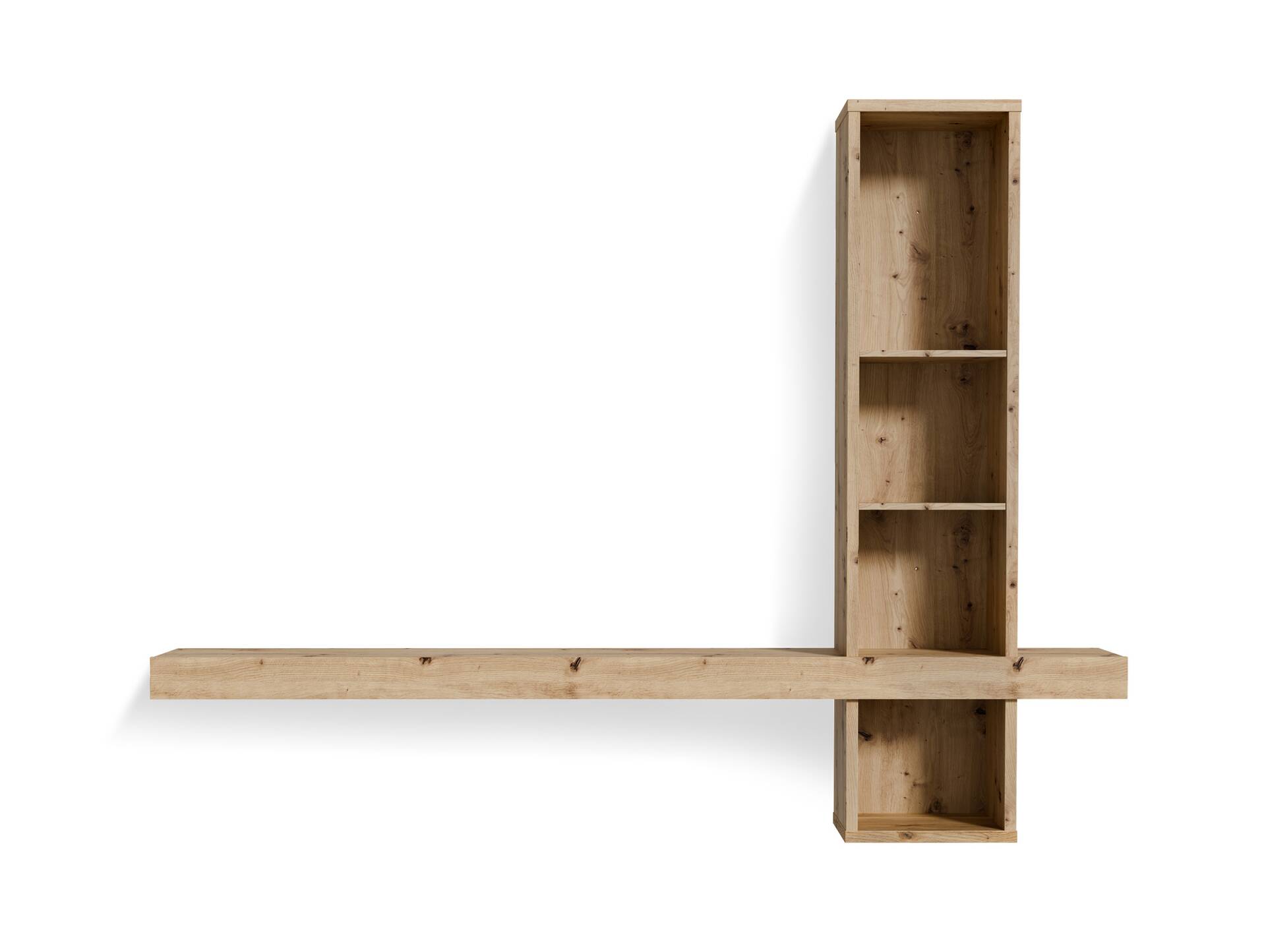 LEANDRO Wohnwand, Material Spanplatte, Dekor Sand/Artisan Eichefarbig 