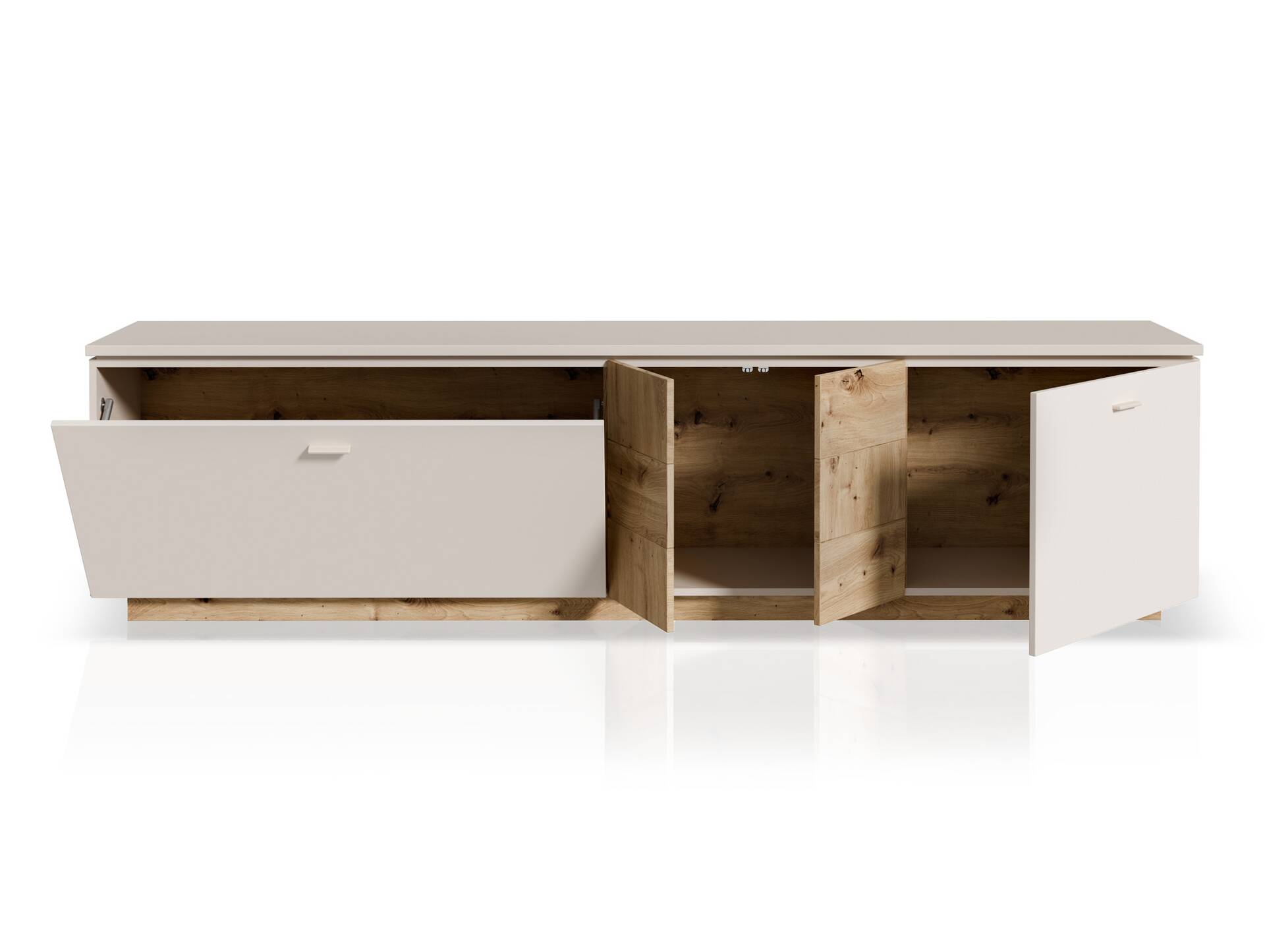 LEANDRO TV-Board, Material Spanplatte, Dekor Sand/Artisan Eichefarbig 