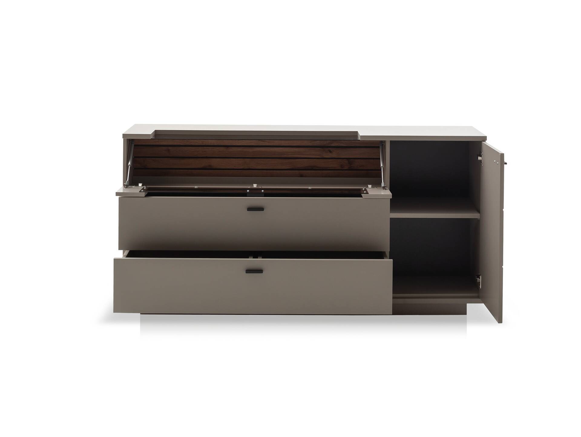 LUZERN Sideboard, Material Dekorspanplatte, basaltfarbig/eichefarbig 