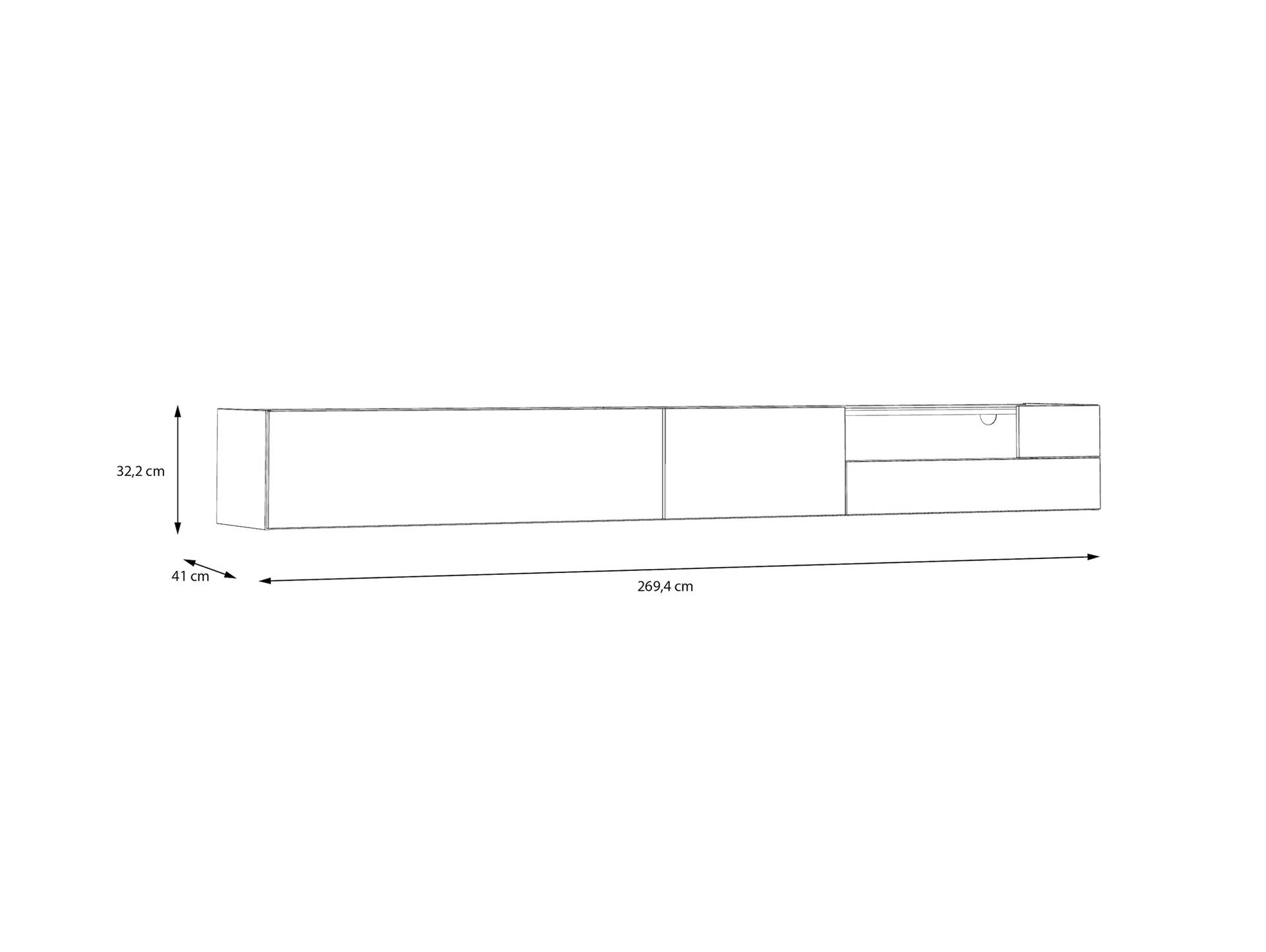LENNOX TV-Board II, Material Dekorspanplatte,  lichtgrau/Valencia Oak Dekor 