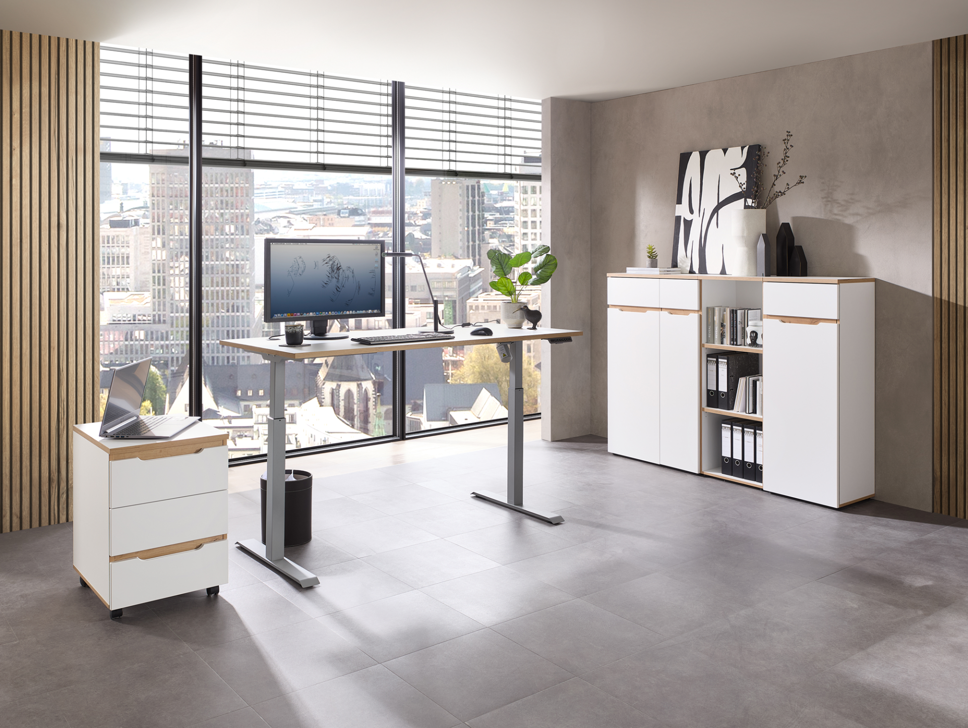 MAILAND Büroschrank IV, Material Dekorspanplatte Weiss