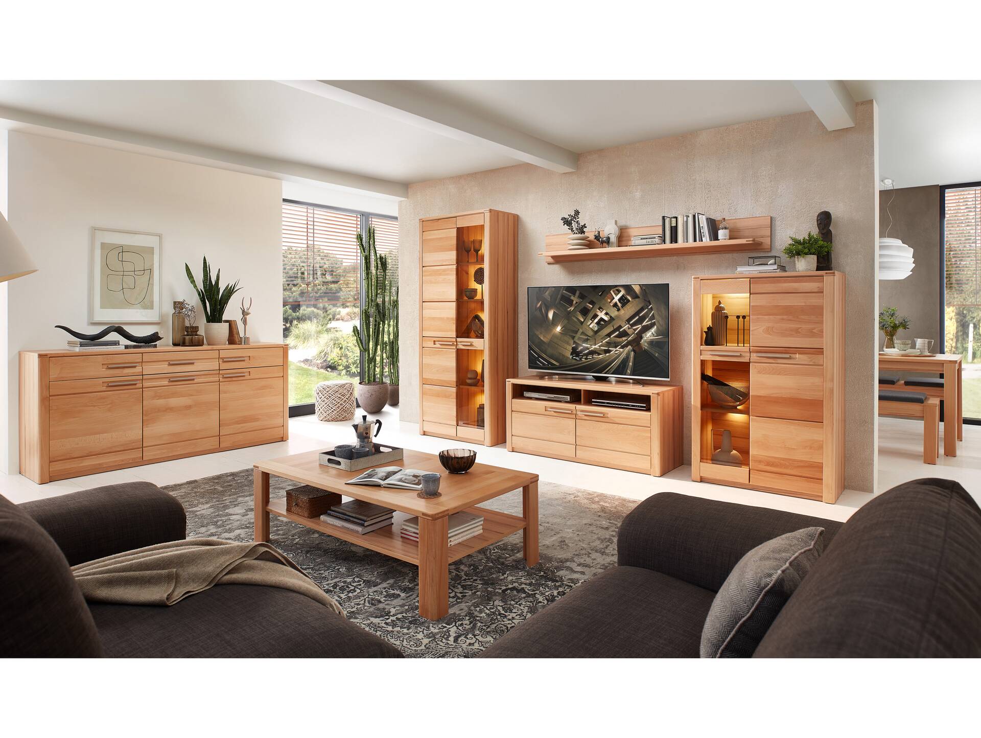 NESTOR ONE Sideboard, Material Teilmassiv, Kernbuche lackiert 