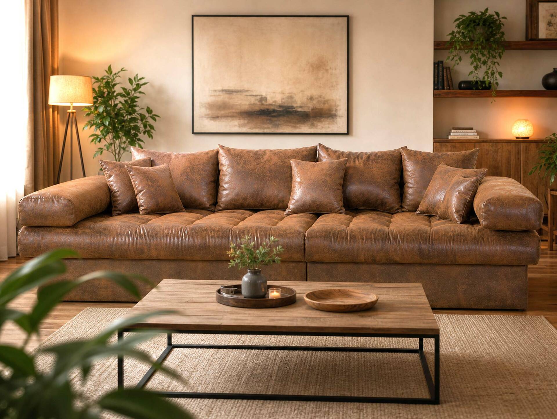 NIRI Big Sofa Bezug Microvelours Gobi  braun 