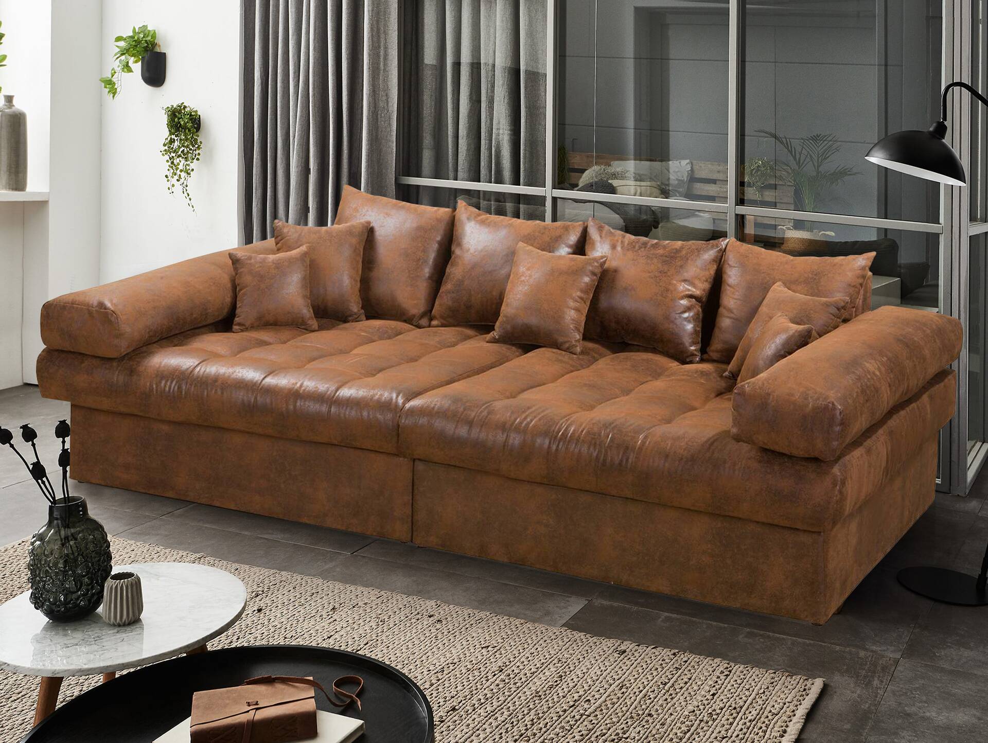 NIRI Big Sofa Bezug Microvelours Gobi  braun 