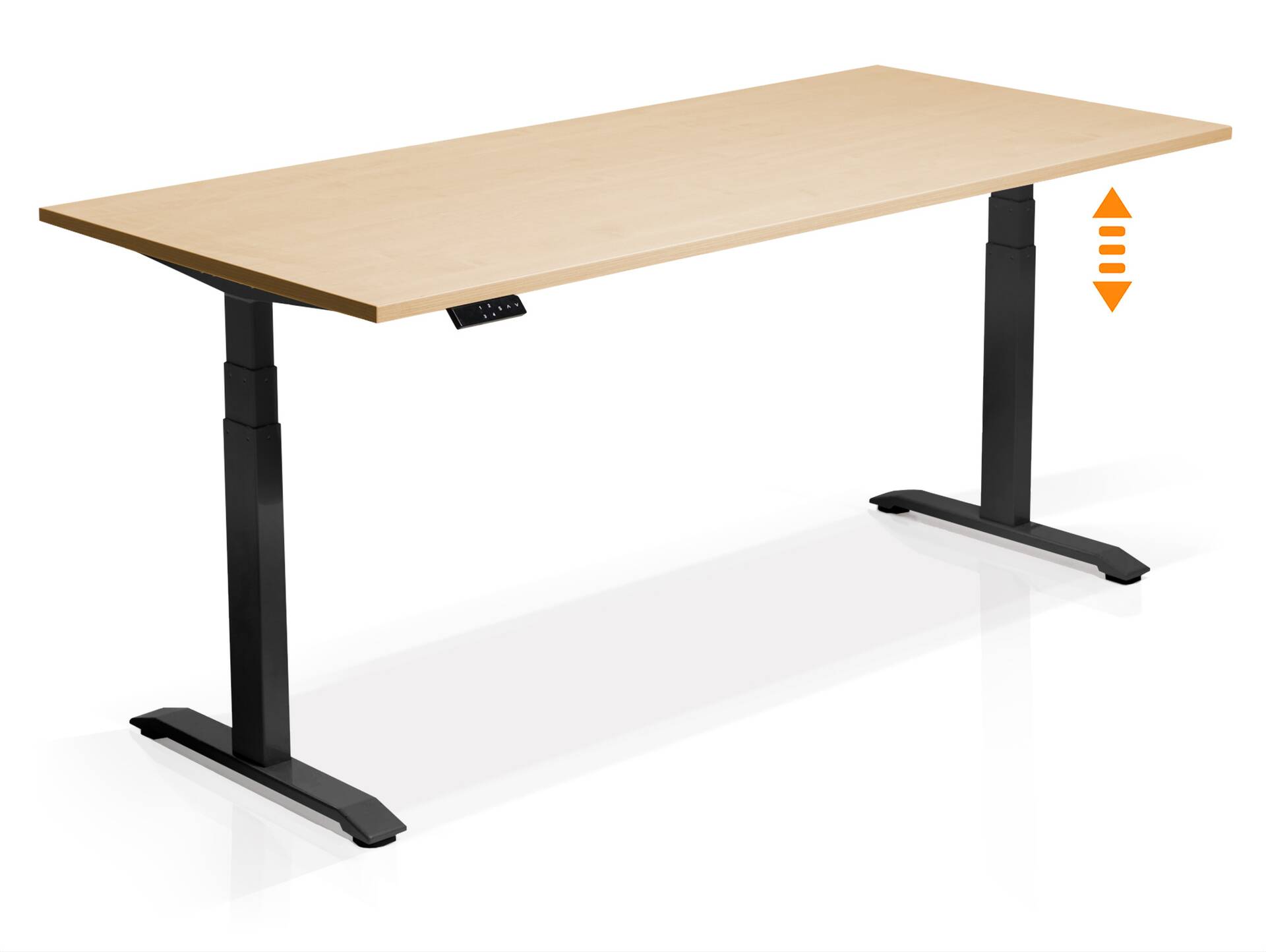 OFFICE ONE Schreibtischplatte, Material Dekorspanplatte 120 x 80 cm | ahornfarbig