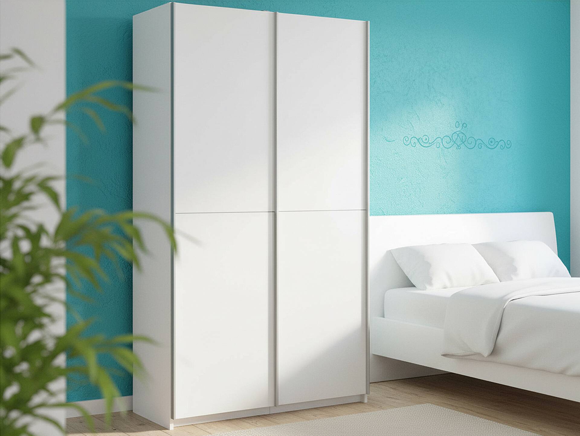 ORENO Mehrzweckschrank / Kleiderschrank, Material Dekorspanplatte Weiss