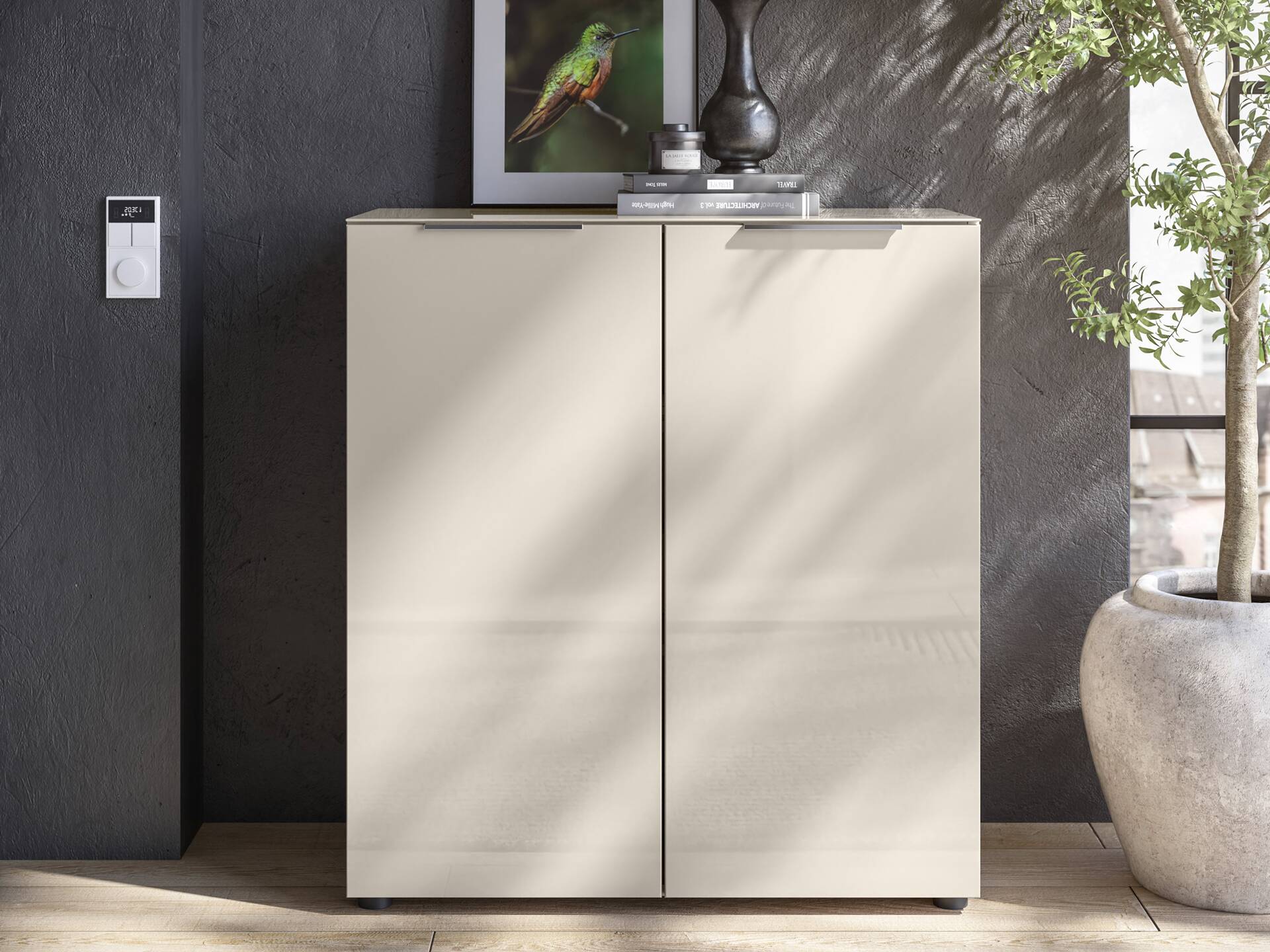 SANTORINI Kommode 1, Material Spanplatte, Kaschmirfarbig 