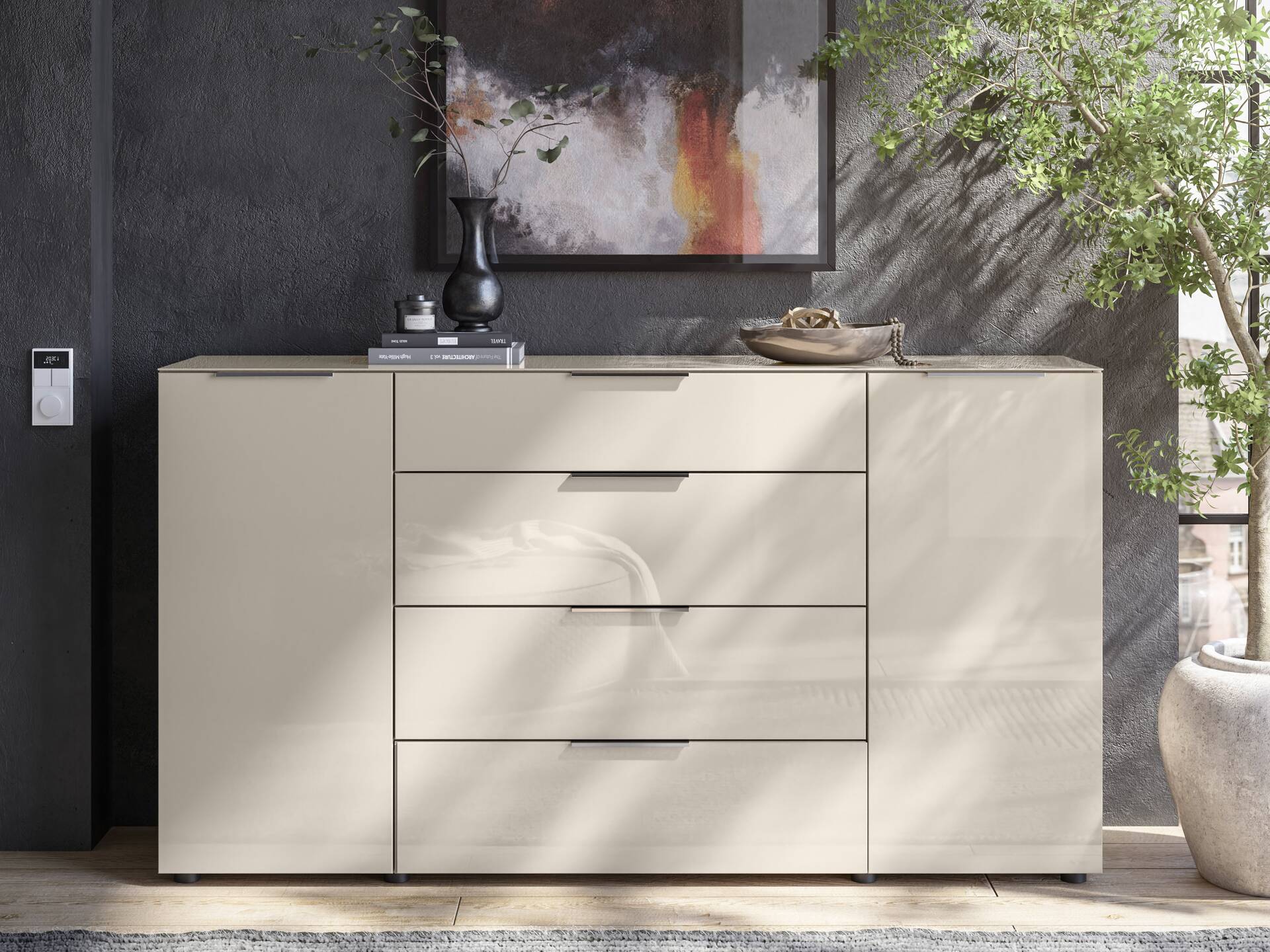 SANTORINI Kommode 4, Material Spanplatte, Kashmirfarbig 