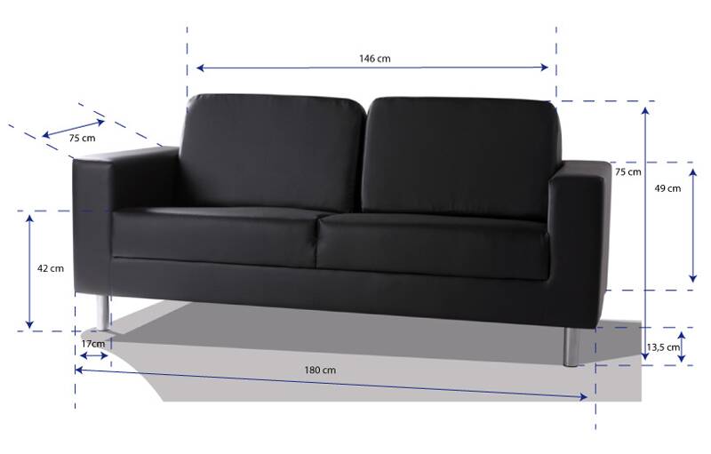 SUSI 3-Sitzer, Material Kunstleder Sofa 